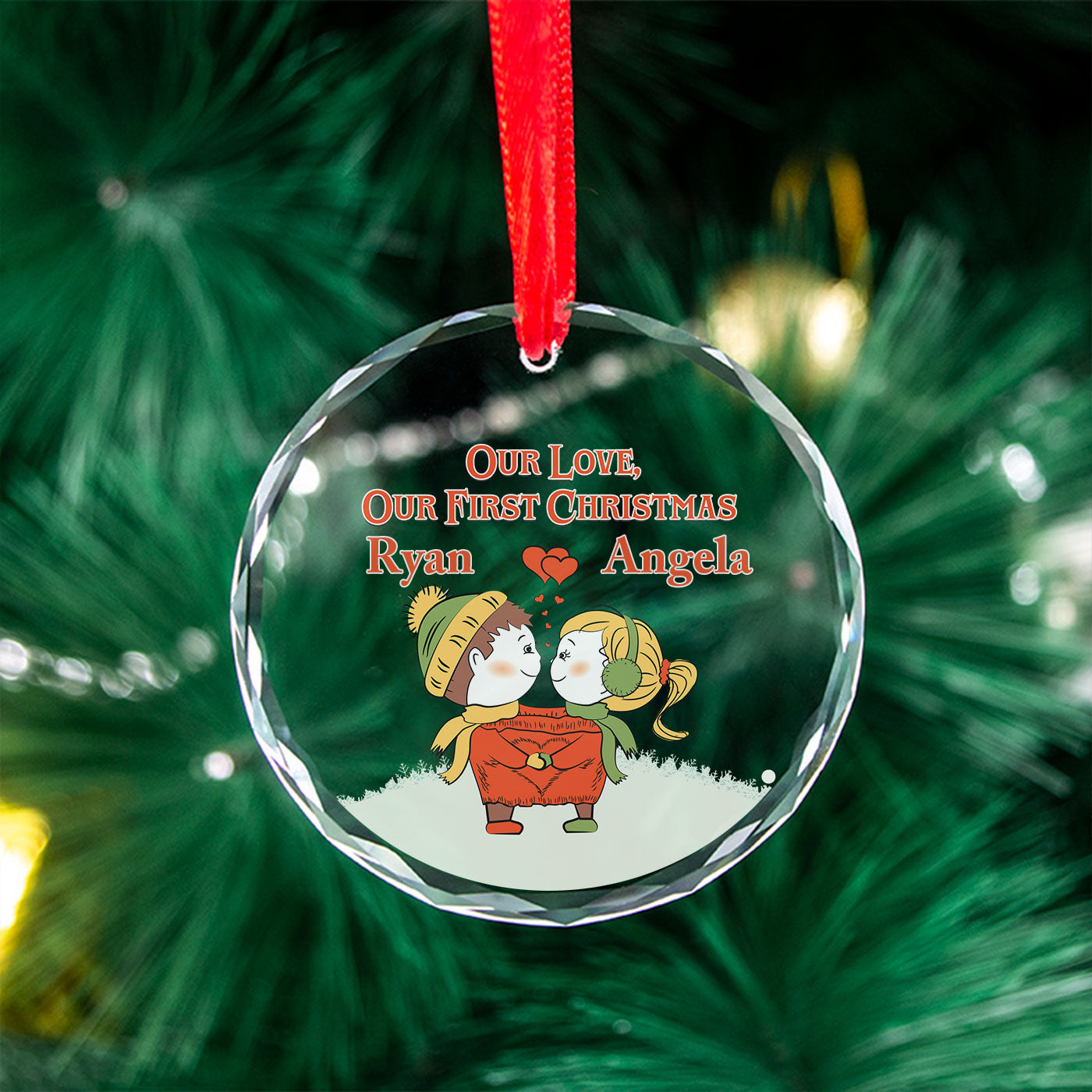 Our Love, Our First Christmas | Celebrate a Special Beginning | Glass Ornament