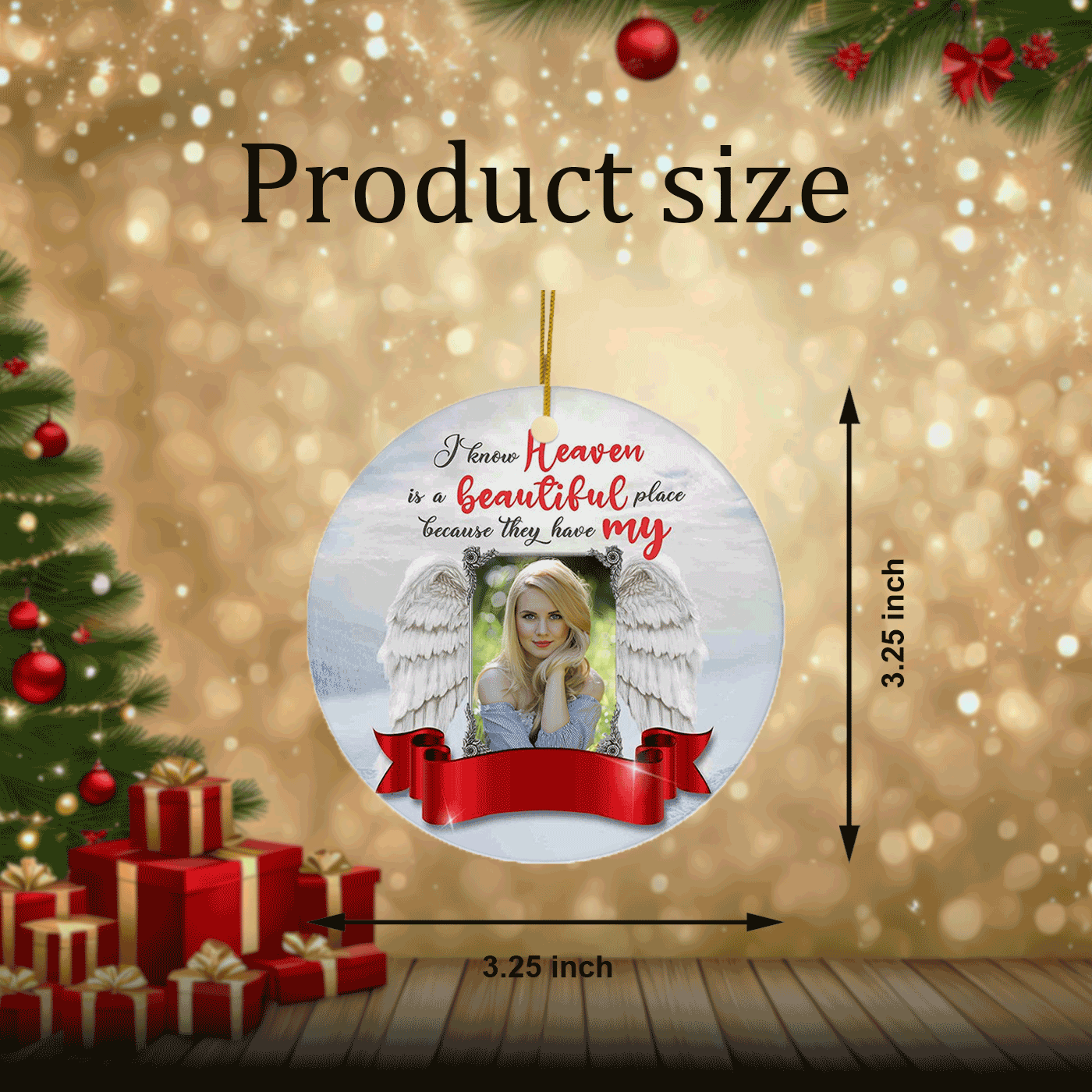 Angel Wings Memorial | "Heaven is a Beautiful Place | Christmas | Ceramic Ornament