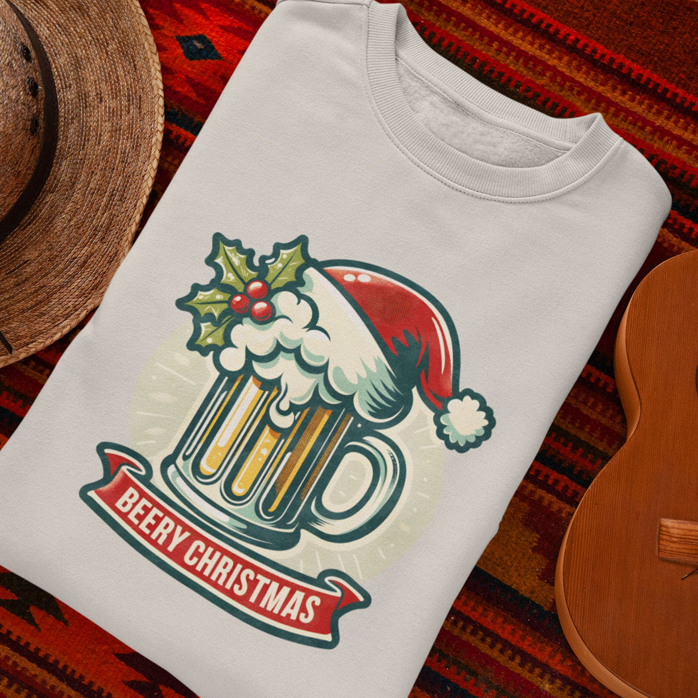 Beery Christmas | Fun Festive Beer | Unisex Crewneck Sweatshirts
