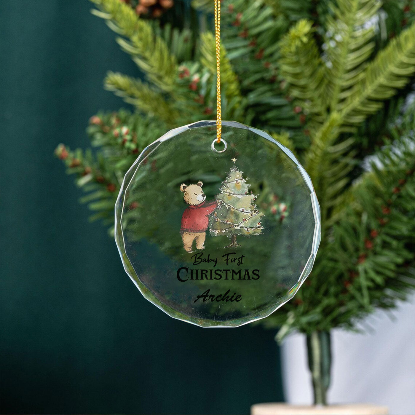 Christmas Bear | A Touch of Holiday Whimsy | Glass Ornament
