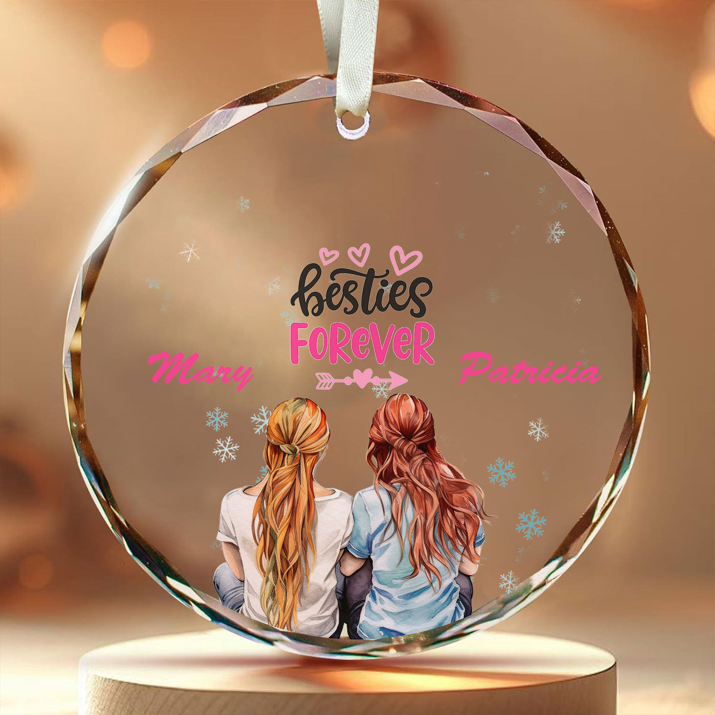 Besties Forever | Celebrate Friendship this Christmas Season | Glass Ornament