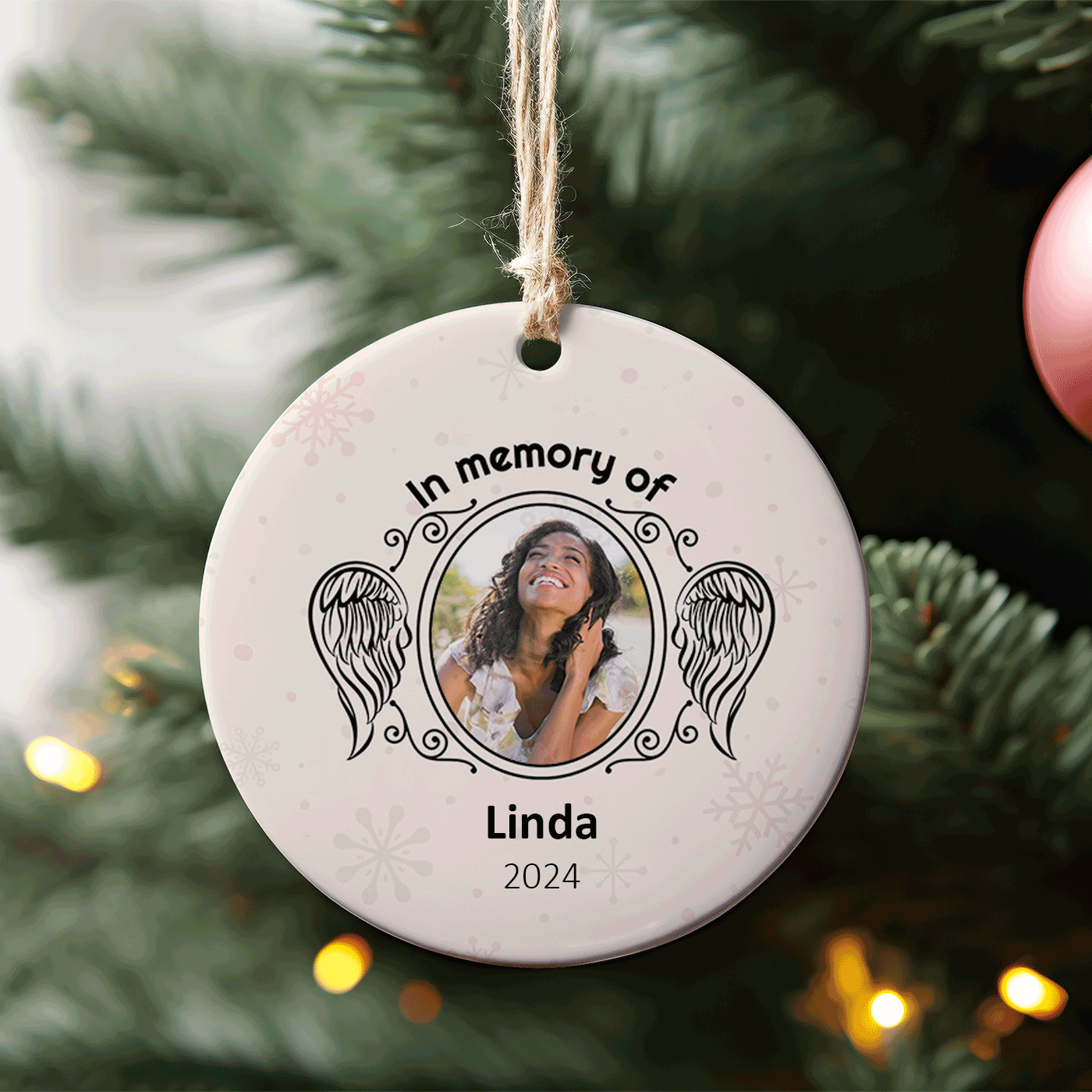Beautiful Angel Wing Tribute | Design for Christmas | Ceramic Ornament
