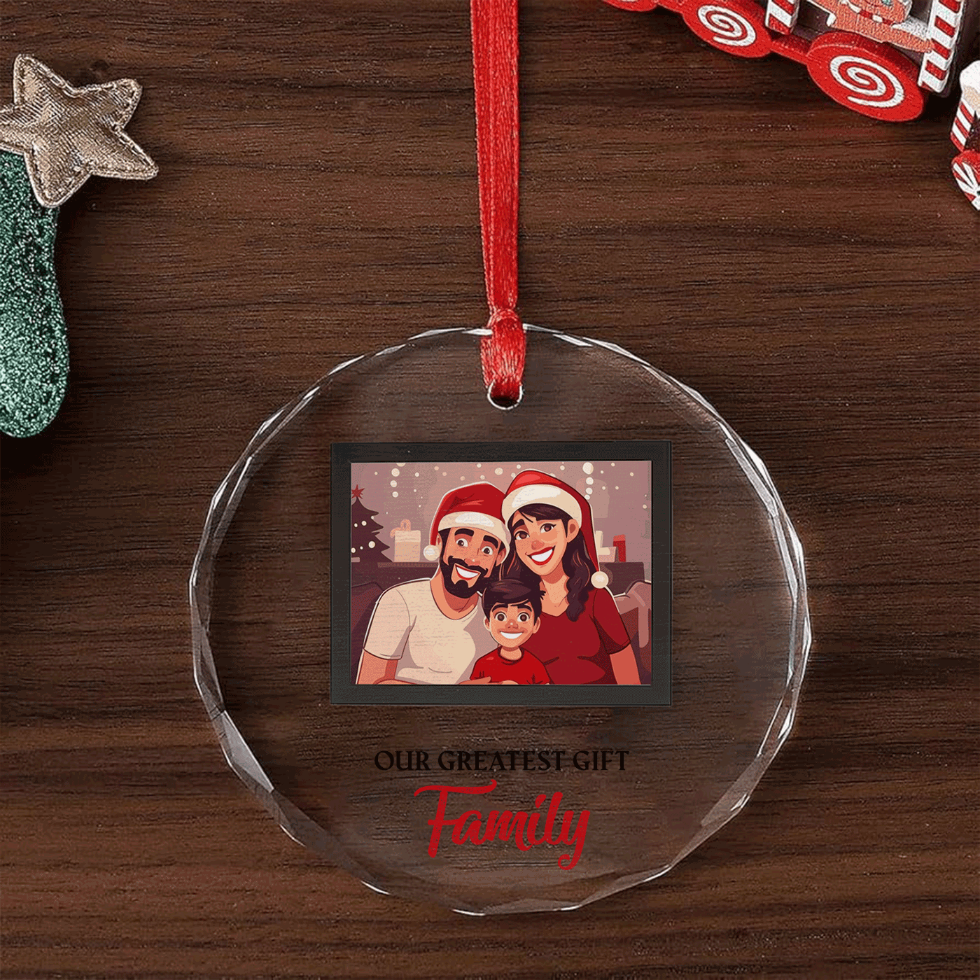 Christmas Family Portrait | Capture Holiday Smiles |  Glass Ornament