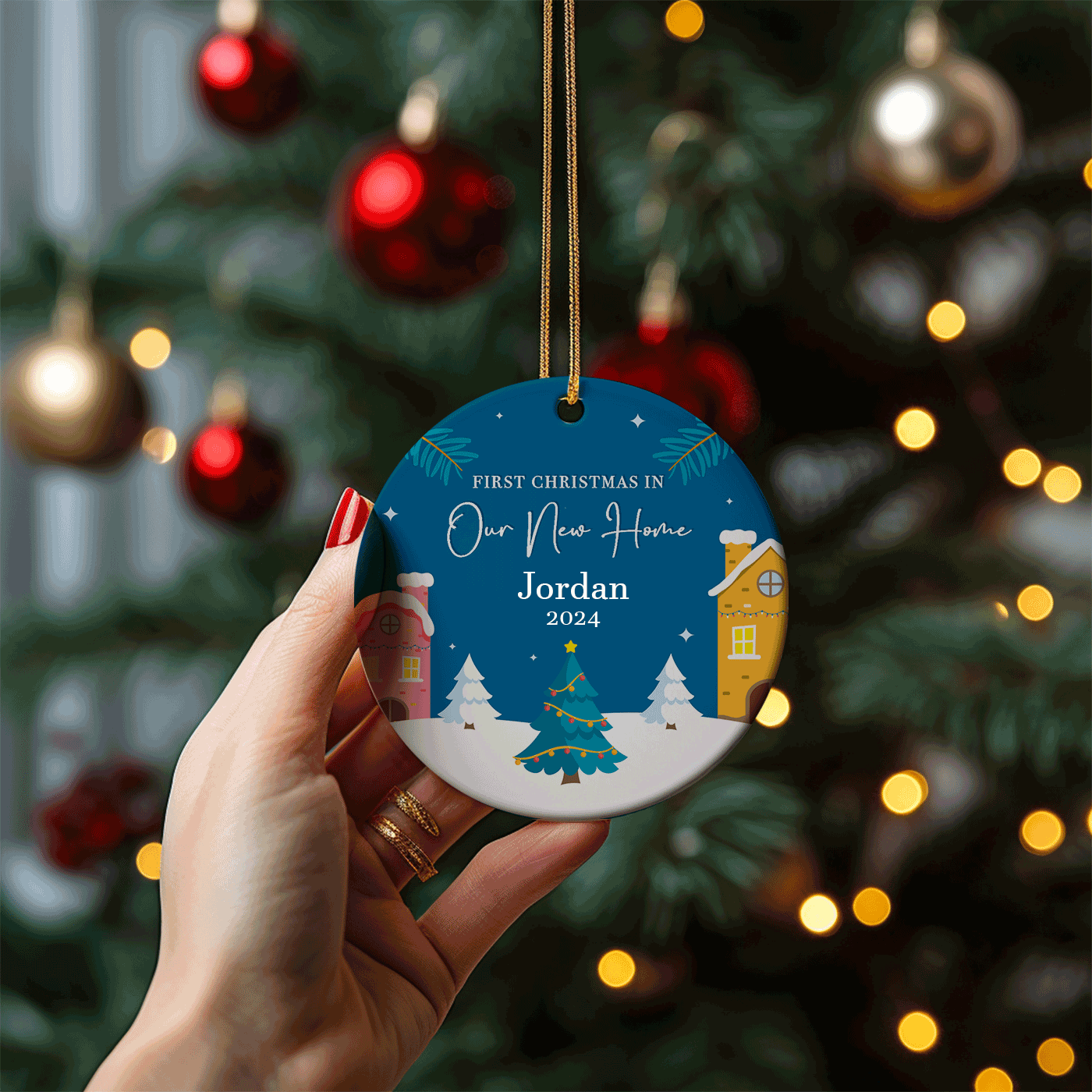 First Christmas in Our New Home | Celebrate New Beginnings with Festive Decor | Ceramic Ornament