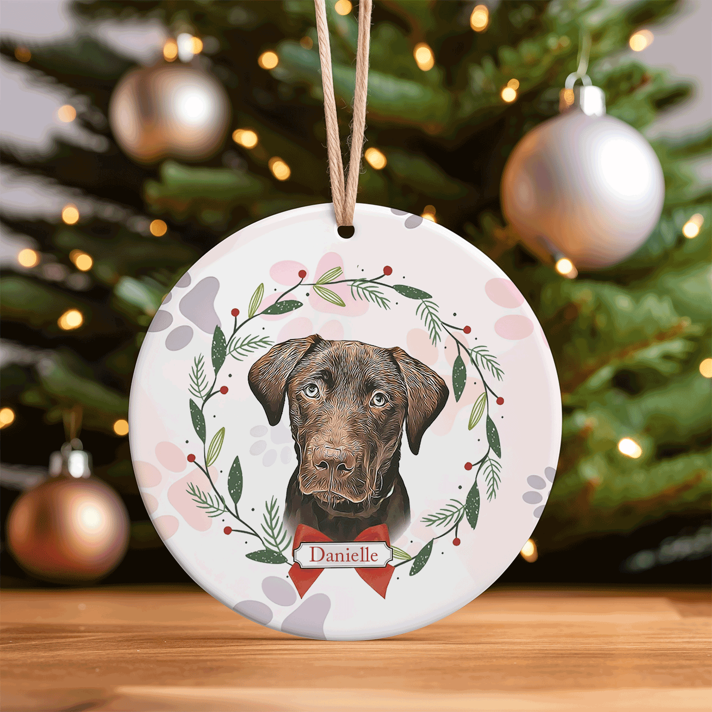 Custom Dog Christmas | Personalized Holiday Decor for Pet Lovers | Ceramic Ornament