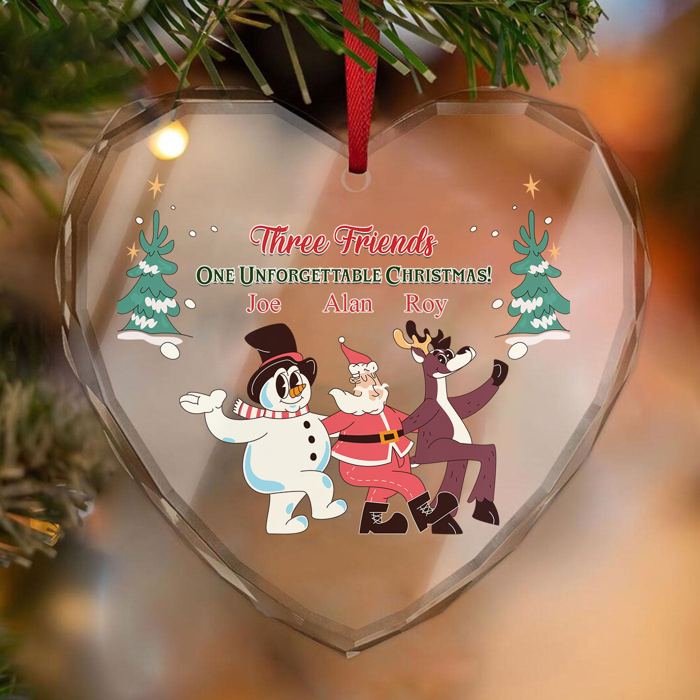 Three Friends | One Unforgettable Christmas Festive | Glass Ornament