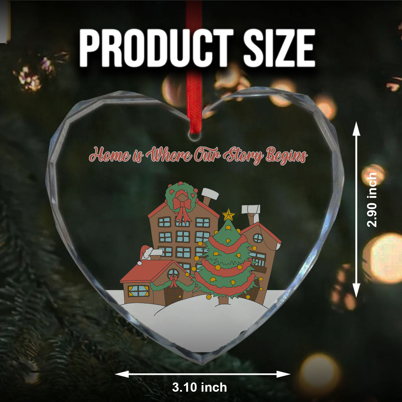 Christmas in Our New Home | Where Our Story Begins | Glass Ornament