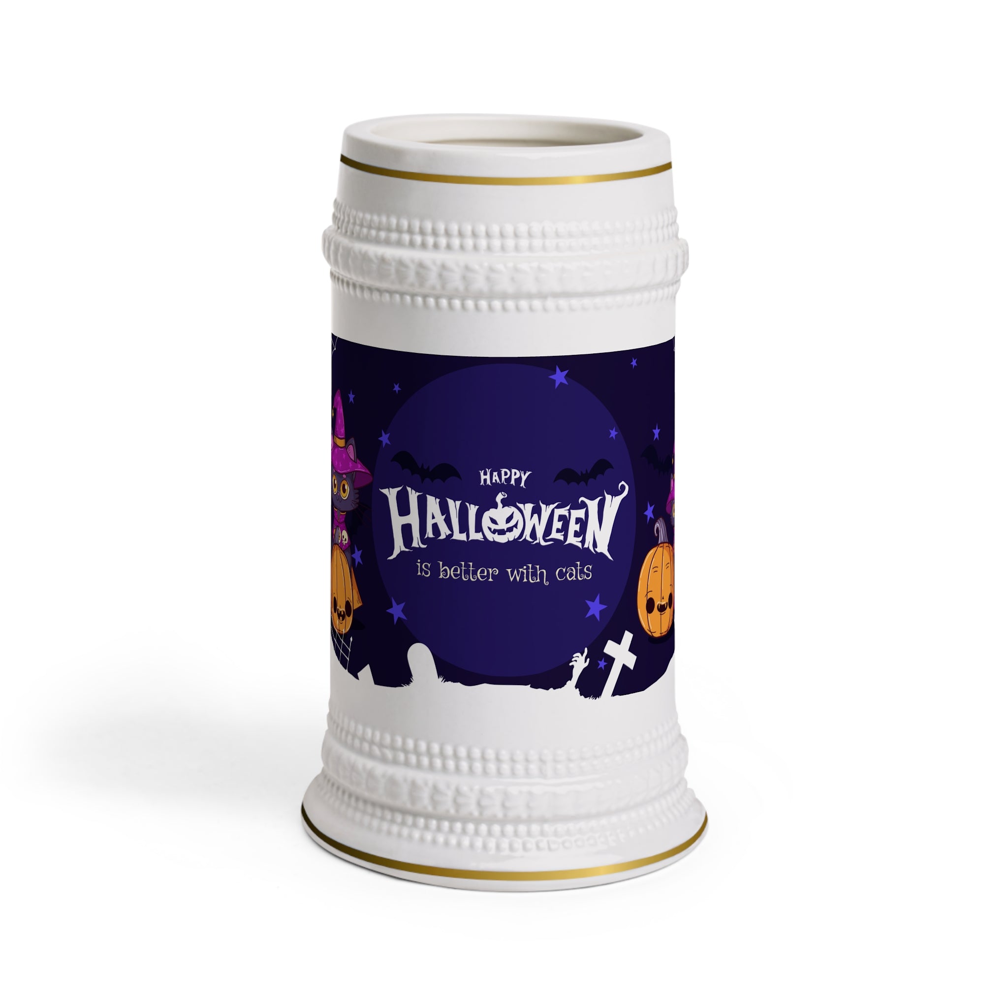 Happy Halloween with Witch's Cats | Beer Stein Mug