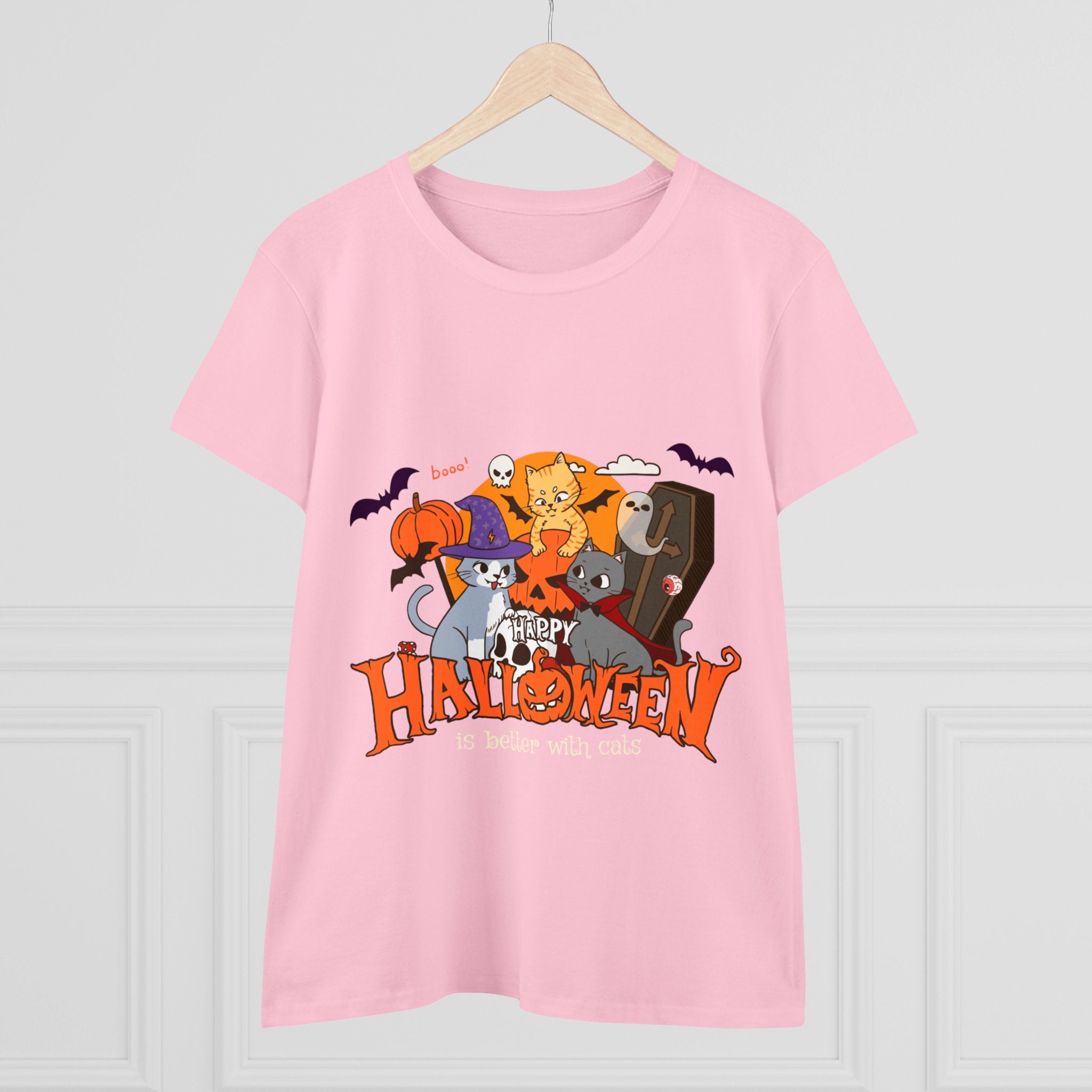 Halloween is Better with Cats | Women's Midweight Cotton Tee