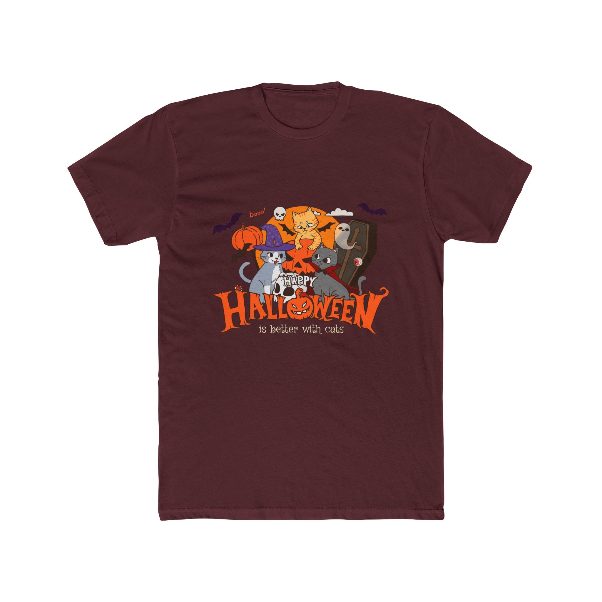 Halloween is Better with Cats | Unisex Cotton Crew Tee