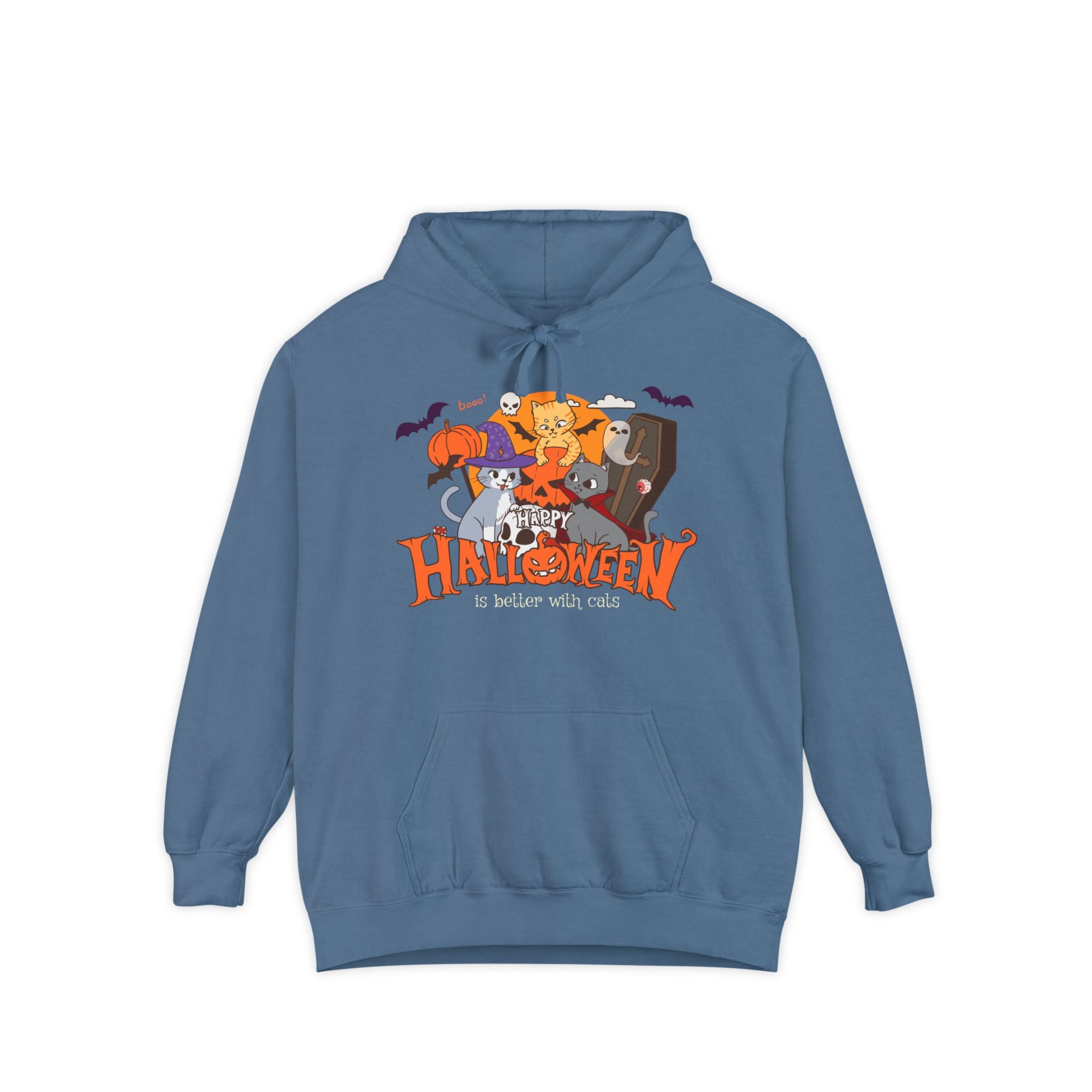 Halloween is Better with Cats | Unisex Garment-Dyed Hoodie