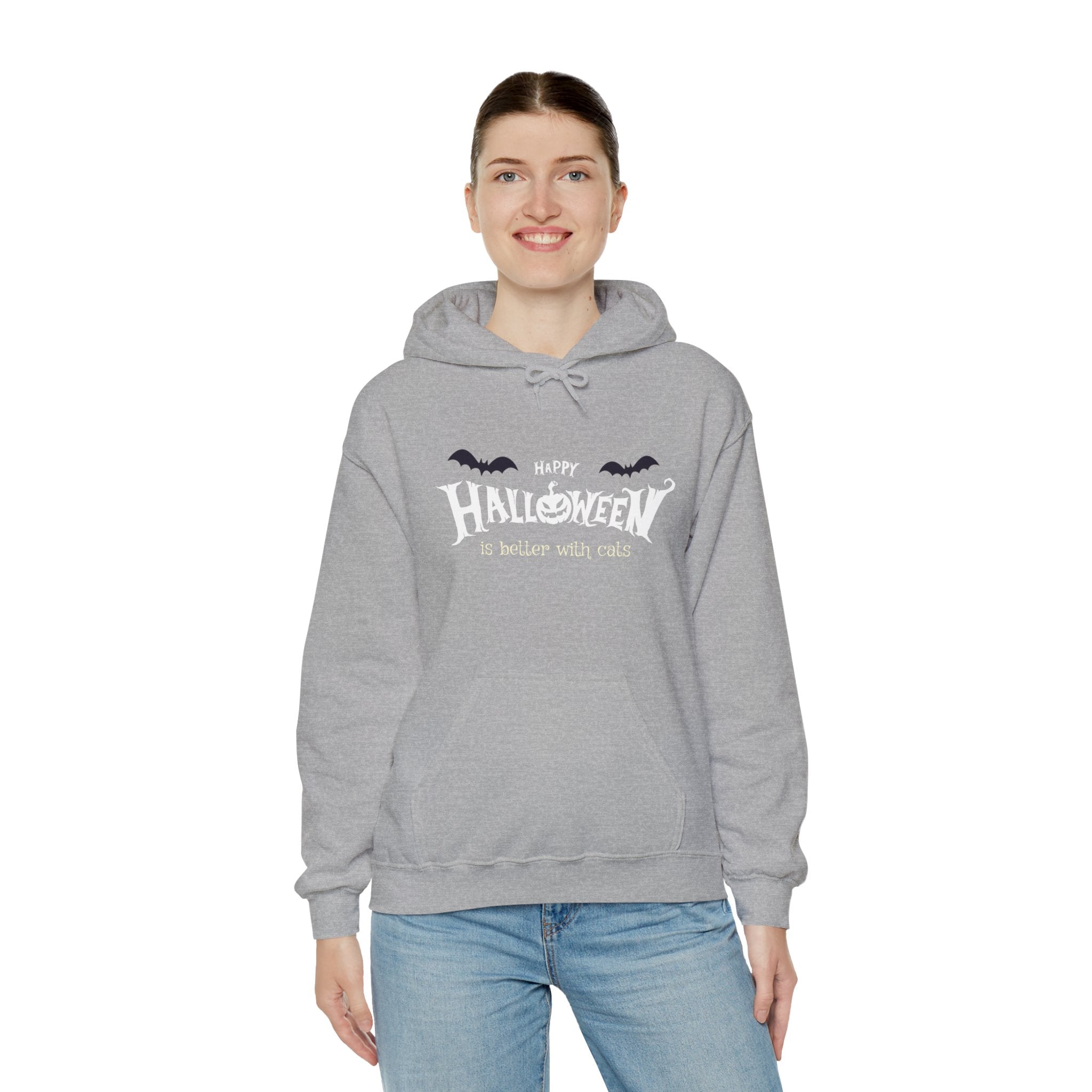 Halloween with Witch's Cats | Unisex Heavy Blend Hooded Sweatshirt