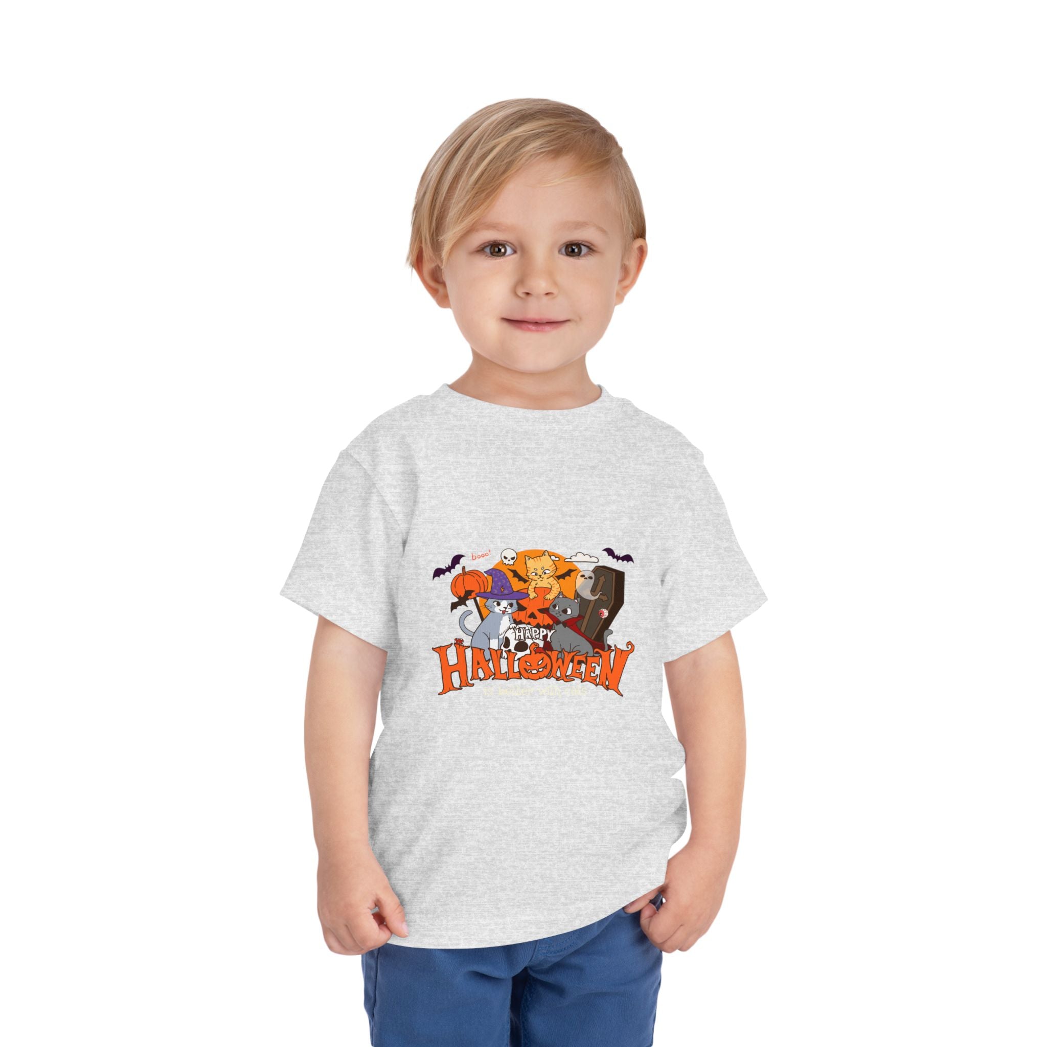 Halloween is Better with Cats | Toddler Short Sleeve Tee