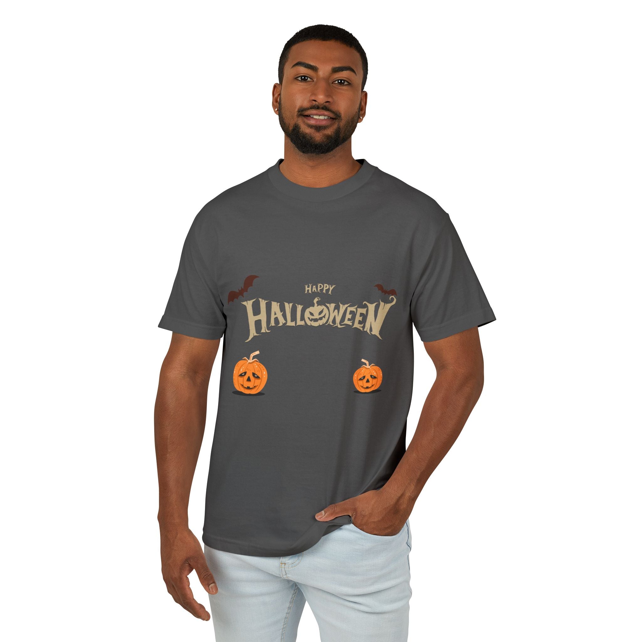 Halloween with Pumpkins | Unisex Garment-Dyed Heavyweight Cotton Tee