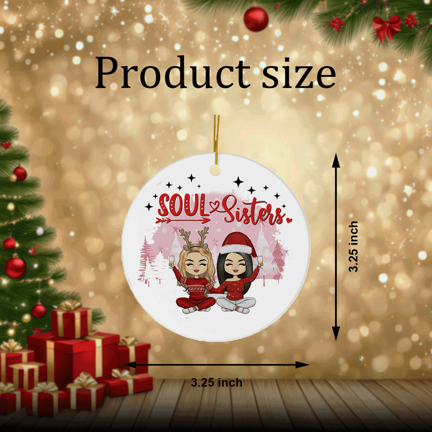 Soul Sisters Christmas | Celebrate Friendship in Style! | Ceramic Ornament