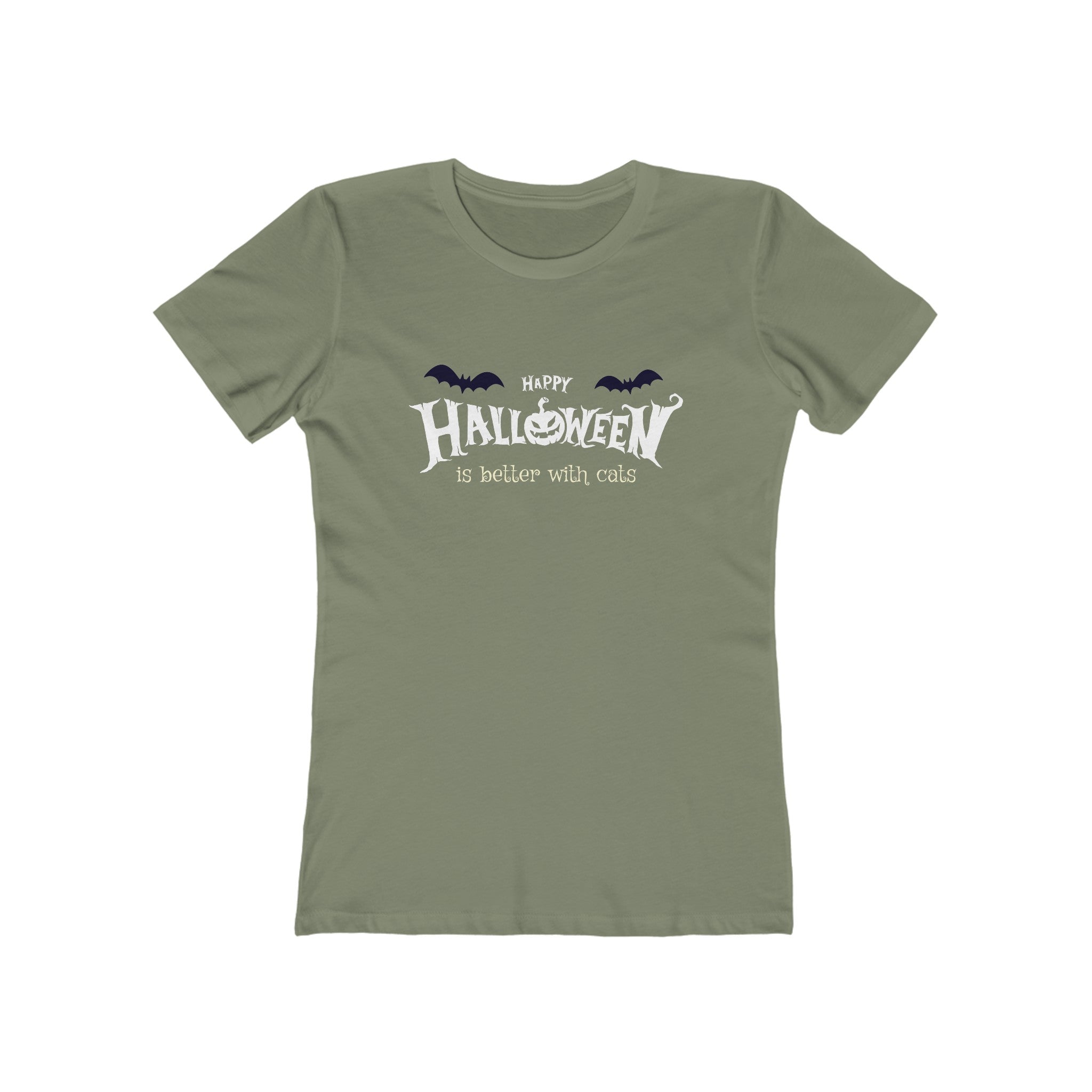 Halloween with Witch's Cats | The Boyfriend Tee for Women