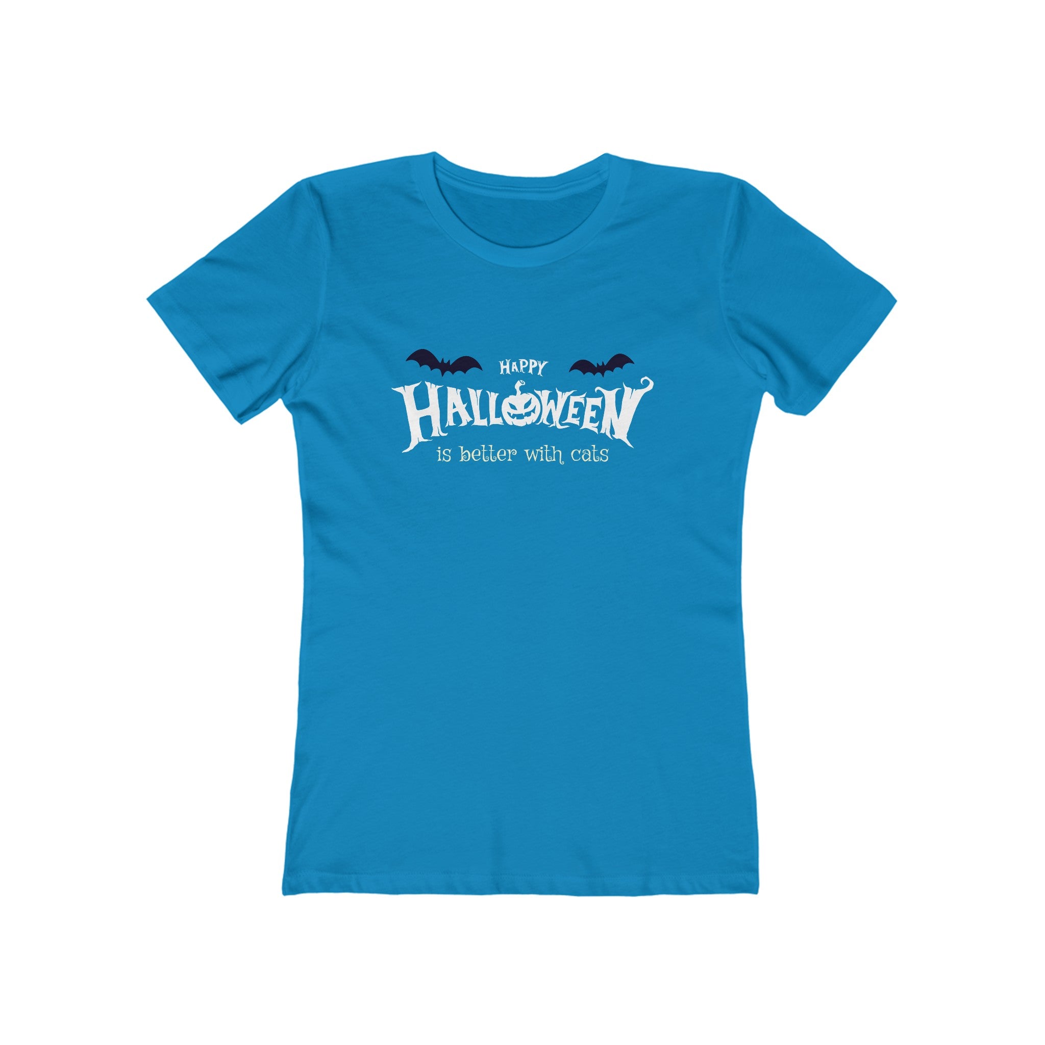 Halloween with Witch's Cats | The Boyfriend Tee for Women