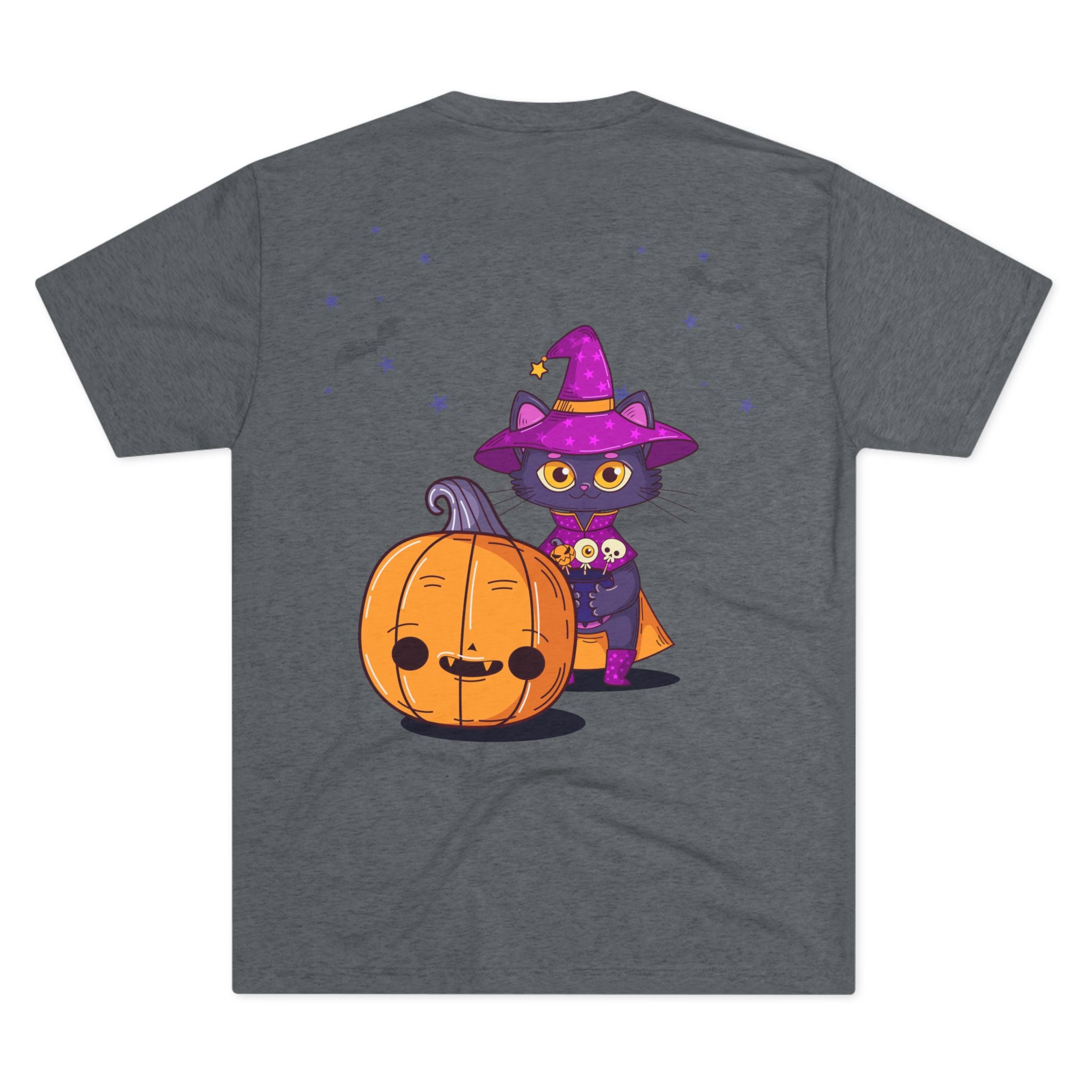 Halloween with Witch's Cats | Unisex Tri-Blend Crew Tee