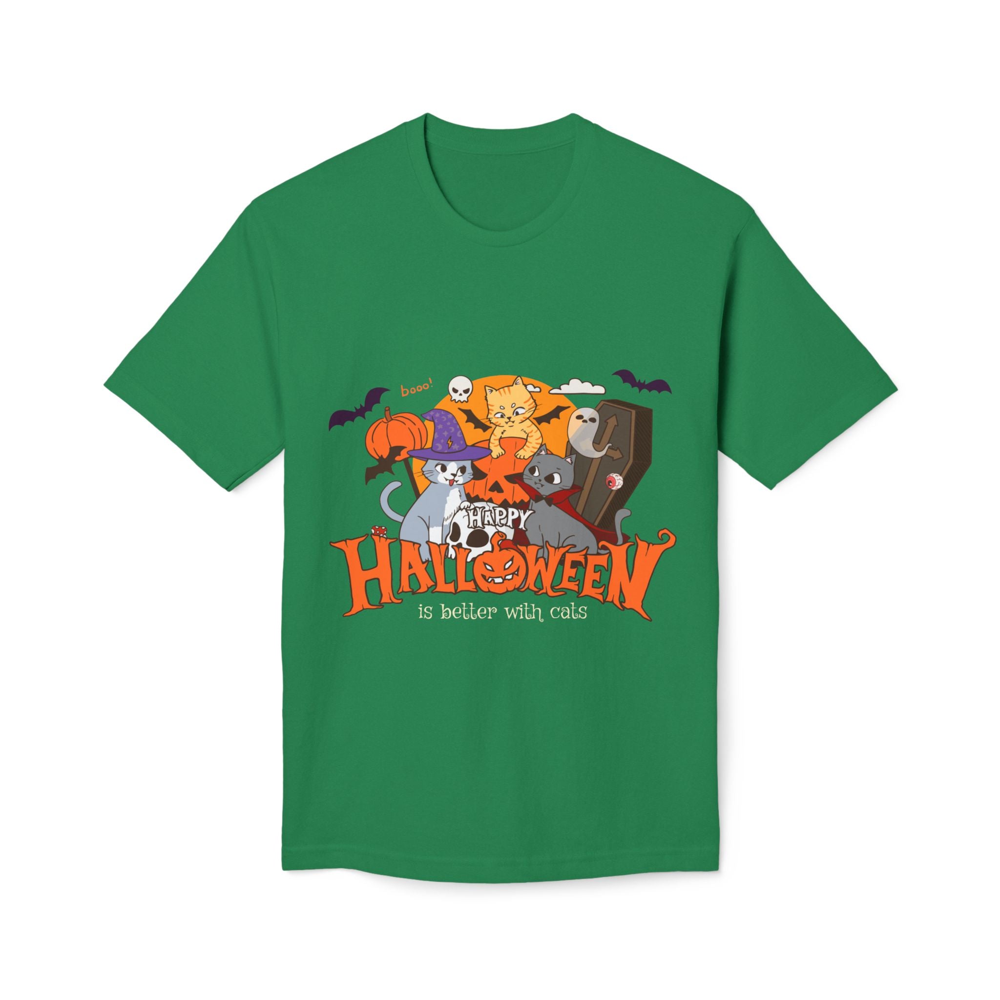 Halloween is Better with Cats | Unisex Midweight T-shirt, Made in US