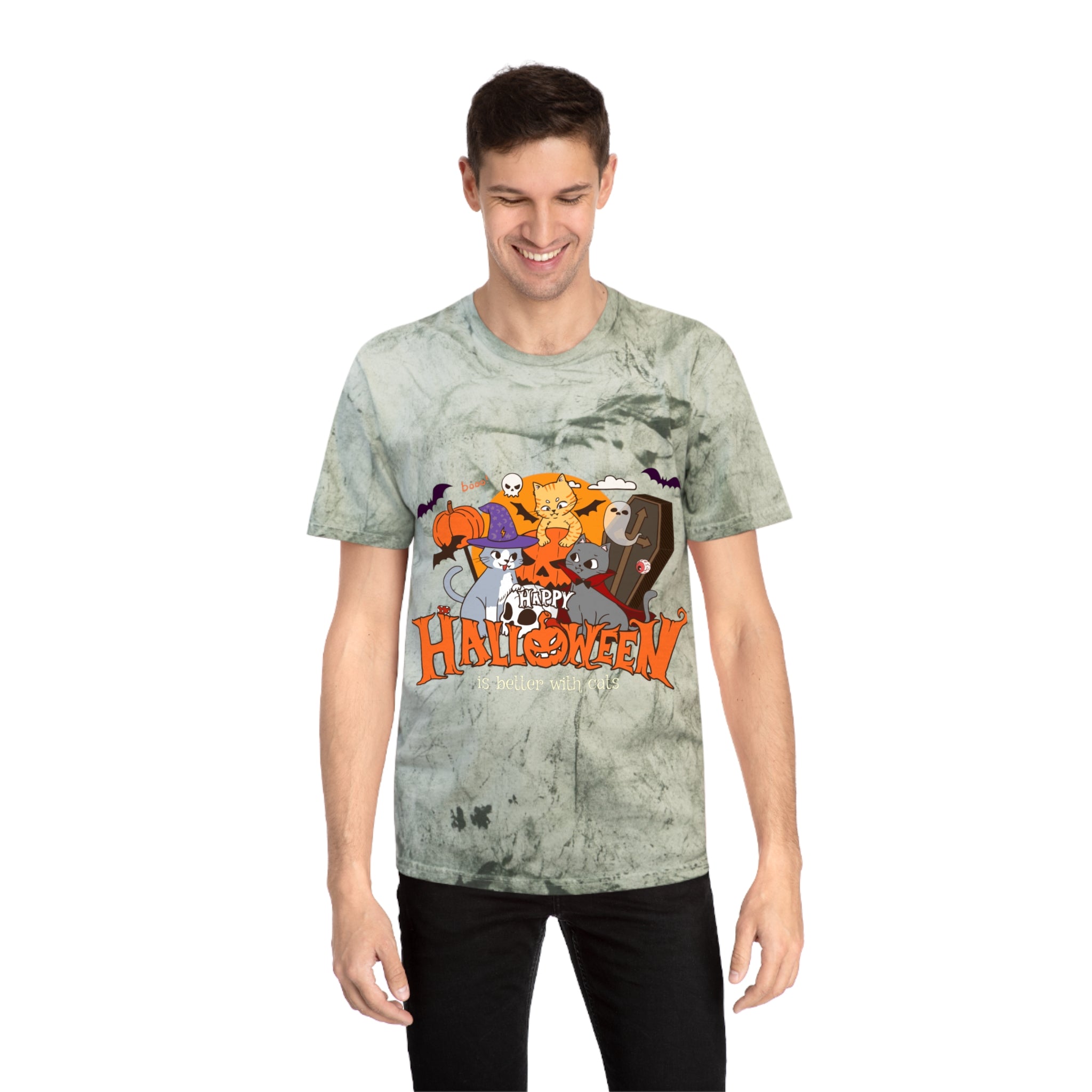 Halloween is Better with Cats | Unisex Color Blast T-Shirt