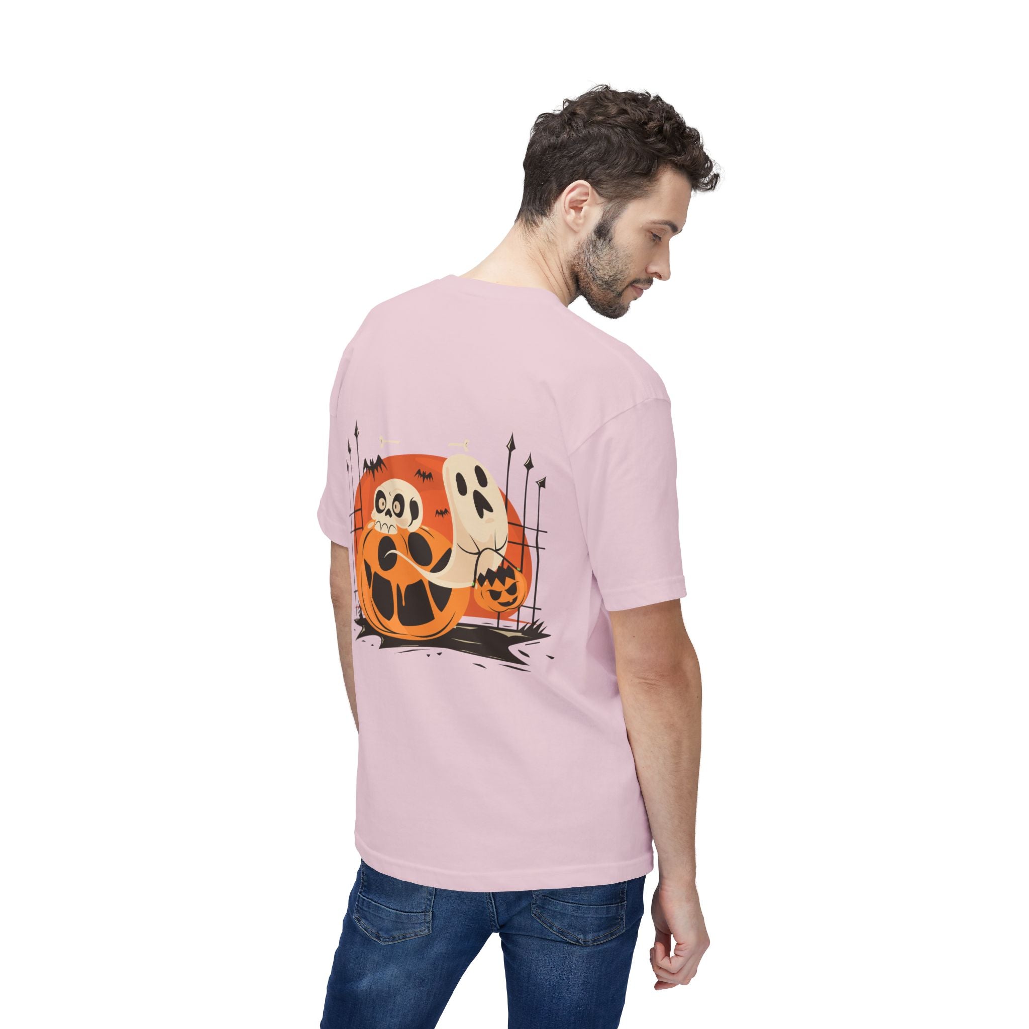 Halloween with Pumpkins | Unisex Midweight T-shirt, Made in US
