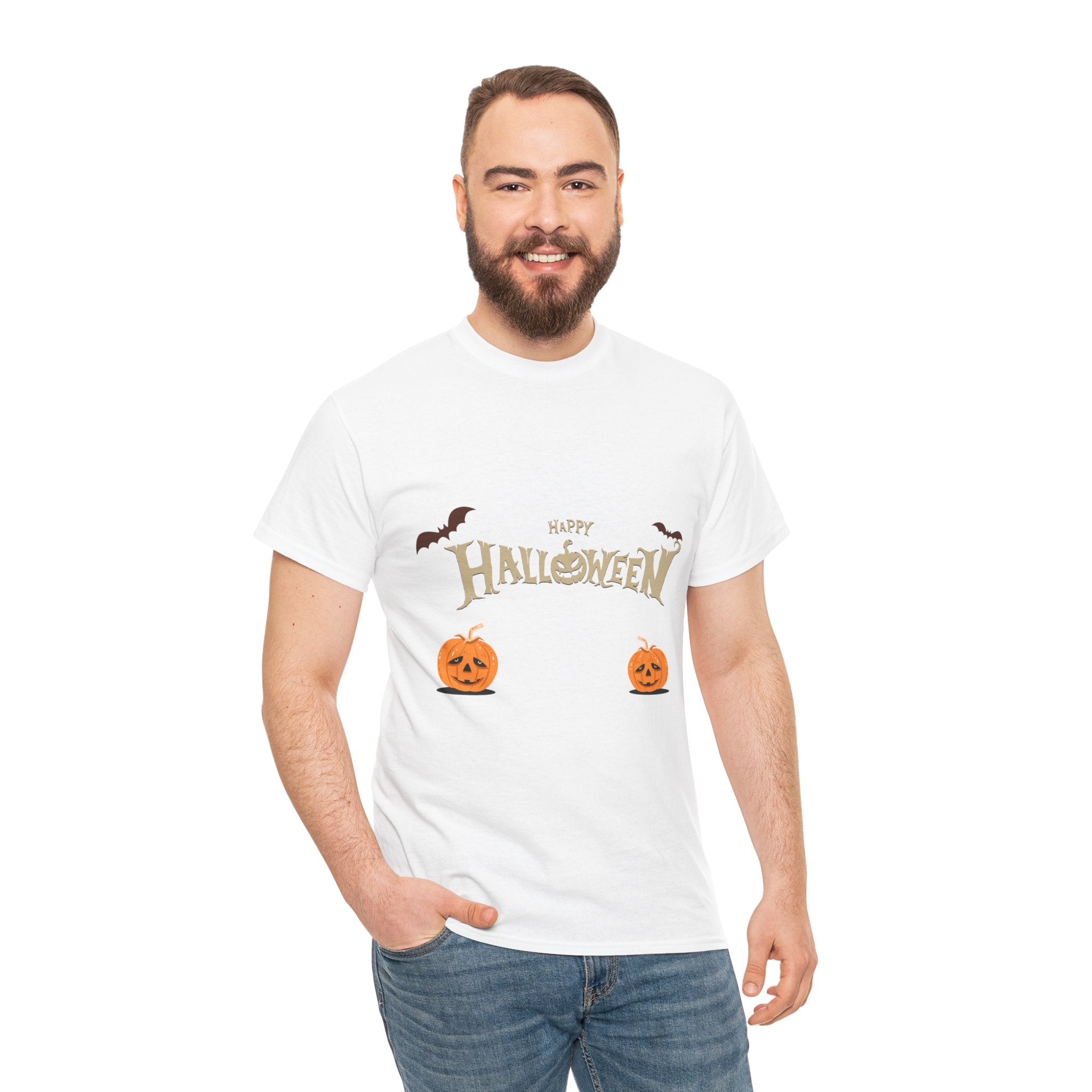 Halloween with Pumpkin | Unisex Heavy Cotton Tee