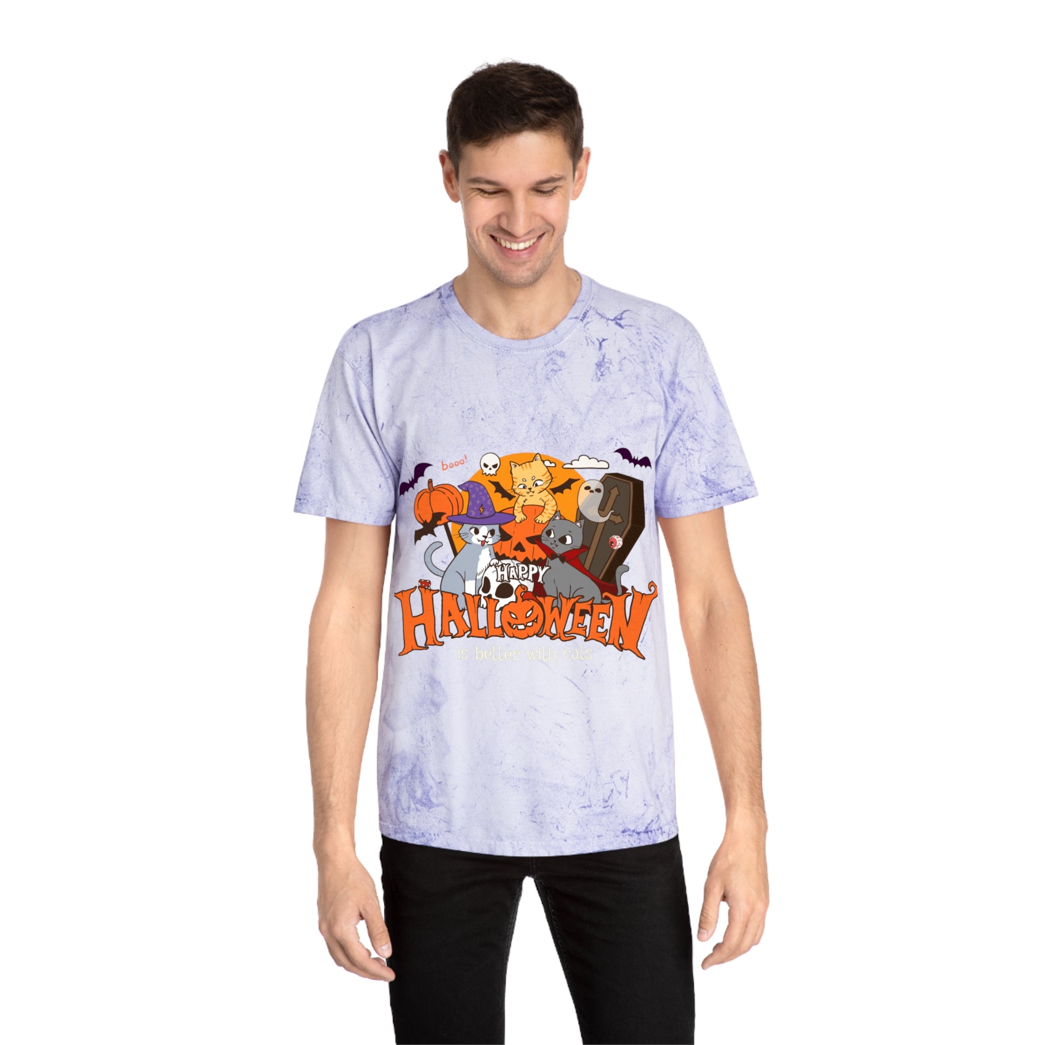 Halloween is Better with Cats | Unisex Color Blast T-Shirt