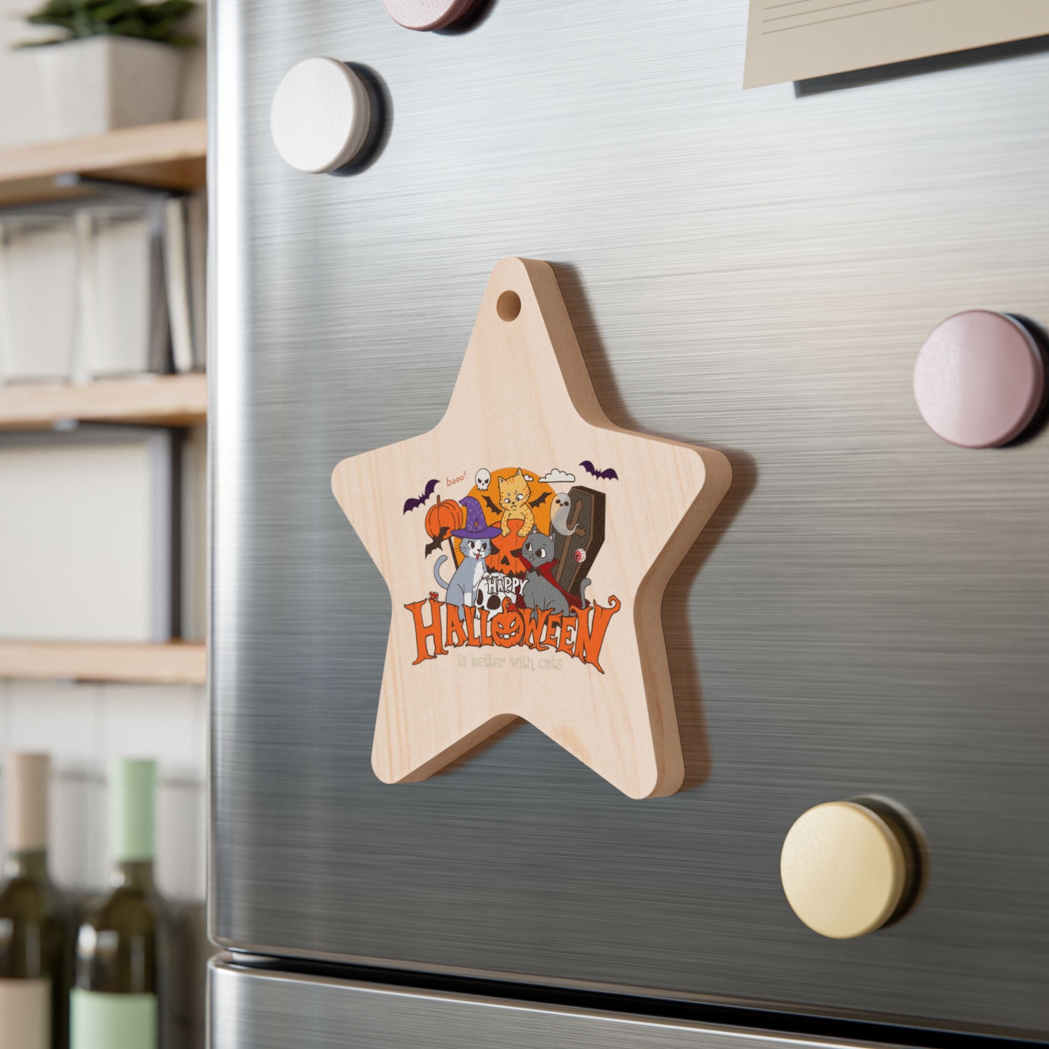 Halloween is Better with Cats | Wooden Ornaments