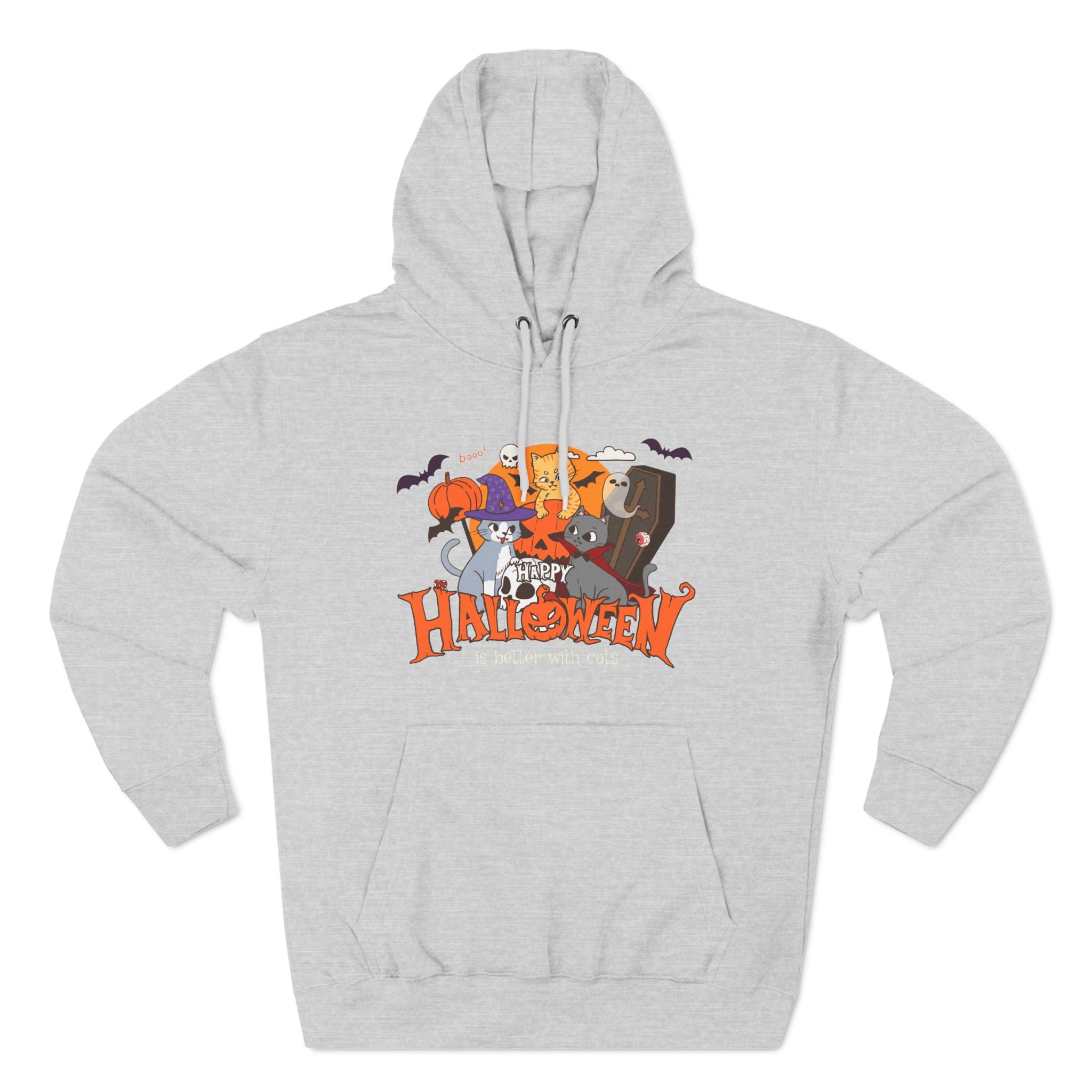 Halloween is Better with Cats | Three-Panel Fleece Hoodie