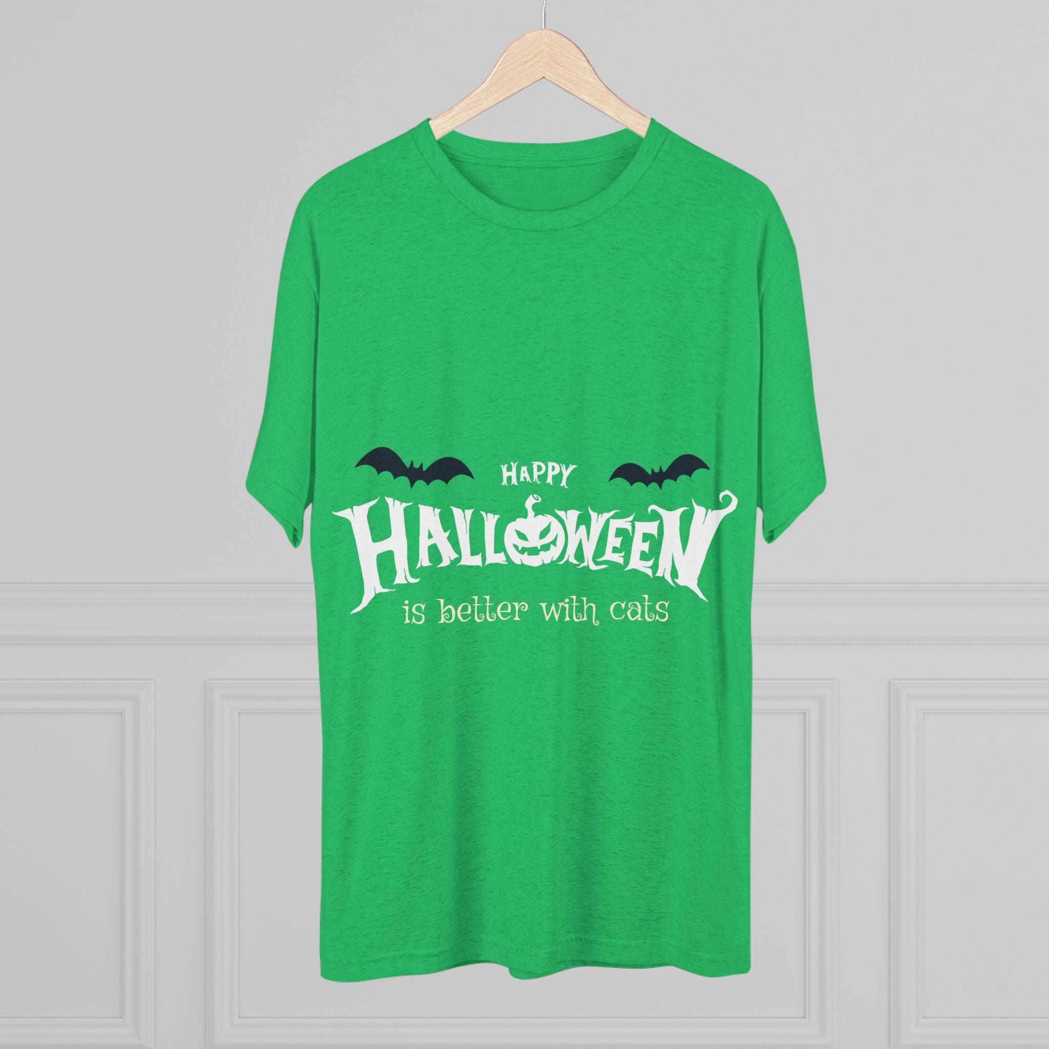 Halloween with Witch's Cats | Unisex Tri-Blend Crew Tee