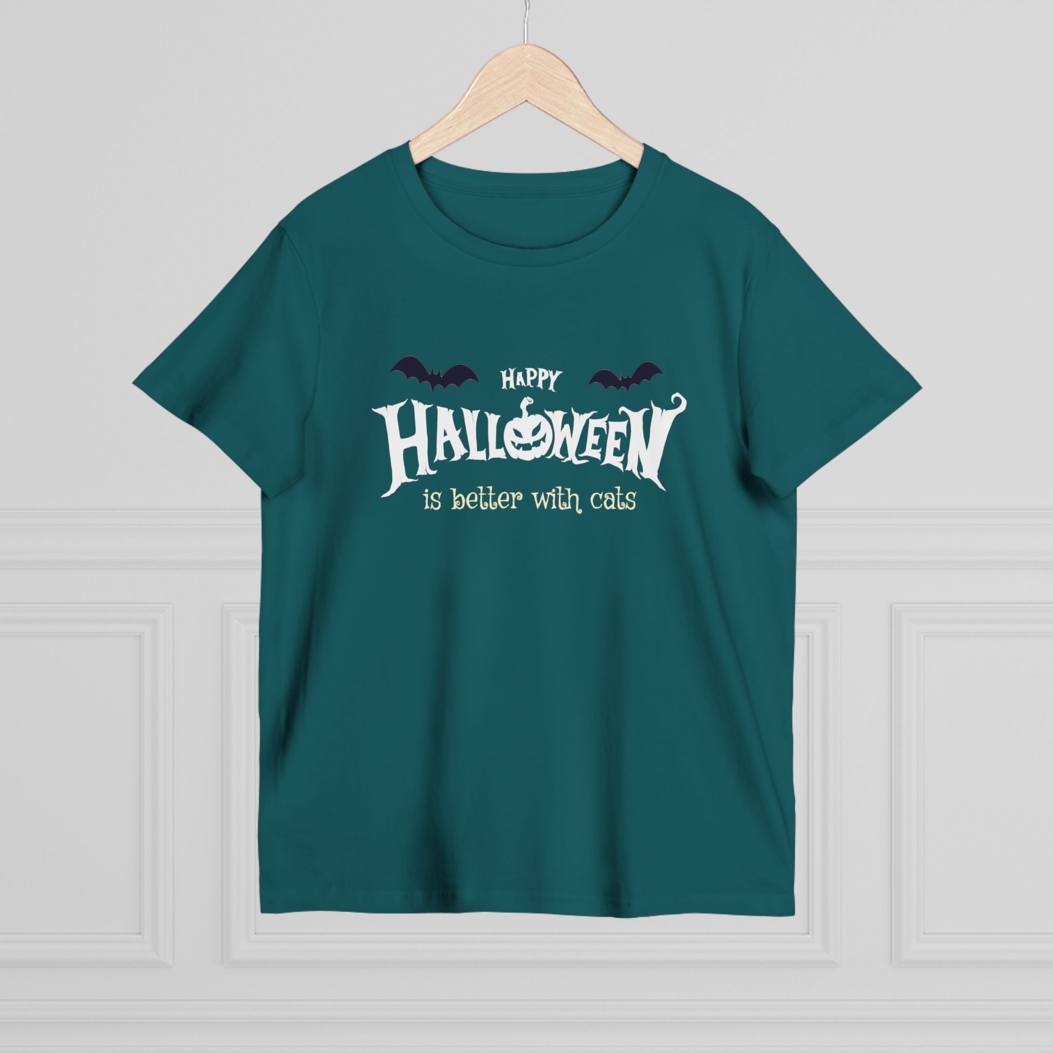 Halloween with Witch's Cats | Women’s Maple Tee