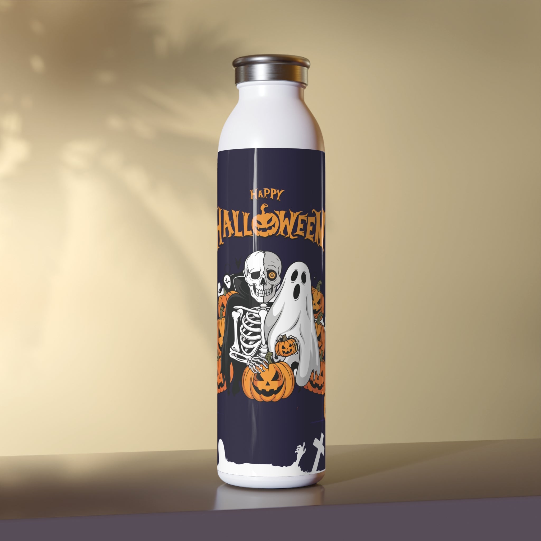 Halloween is Better with Skeleton | Slim Water Bottle