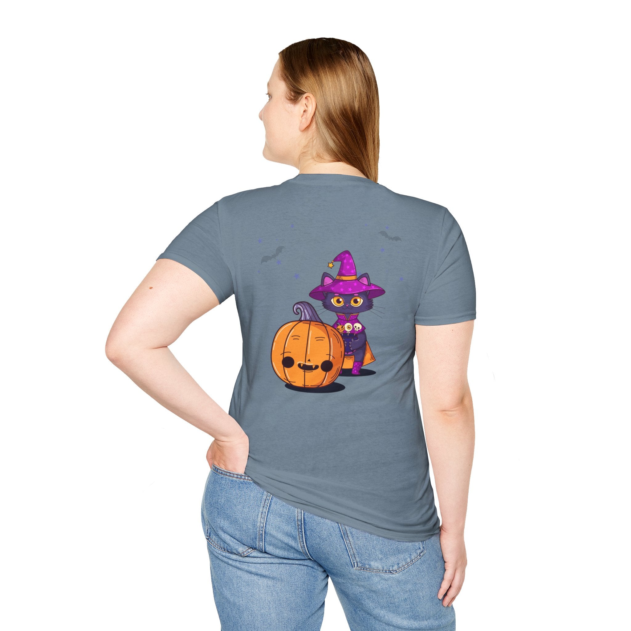 Halloween with Witch's Cats | Unisex Softstyle T-Shirt