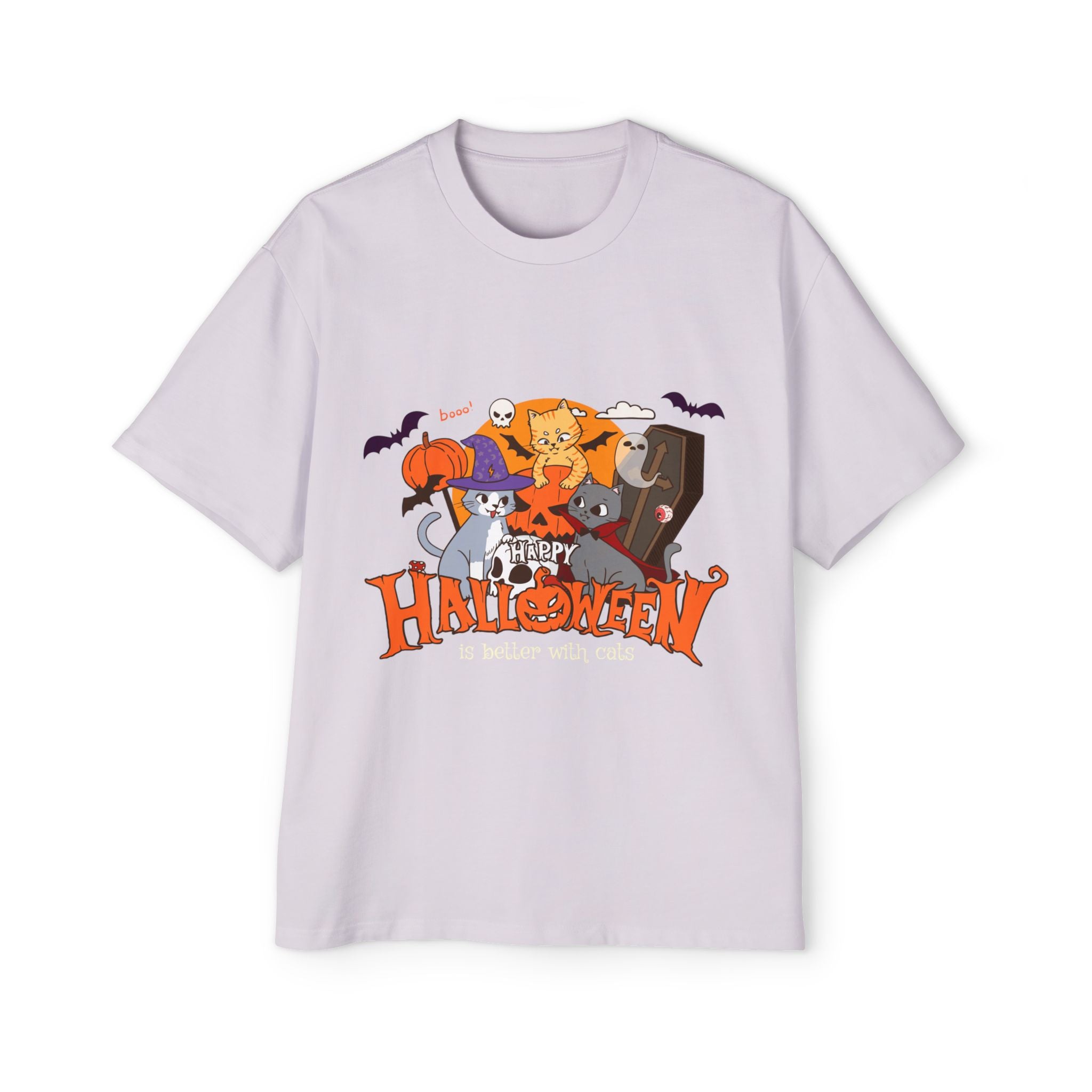Halloween is Better with Cats | Men's Heavy Oversized Tee