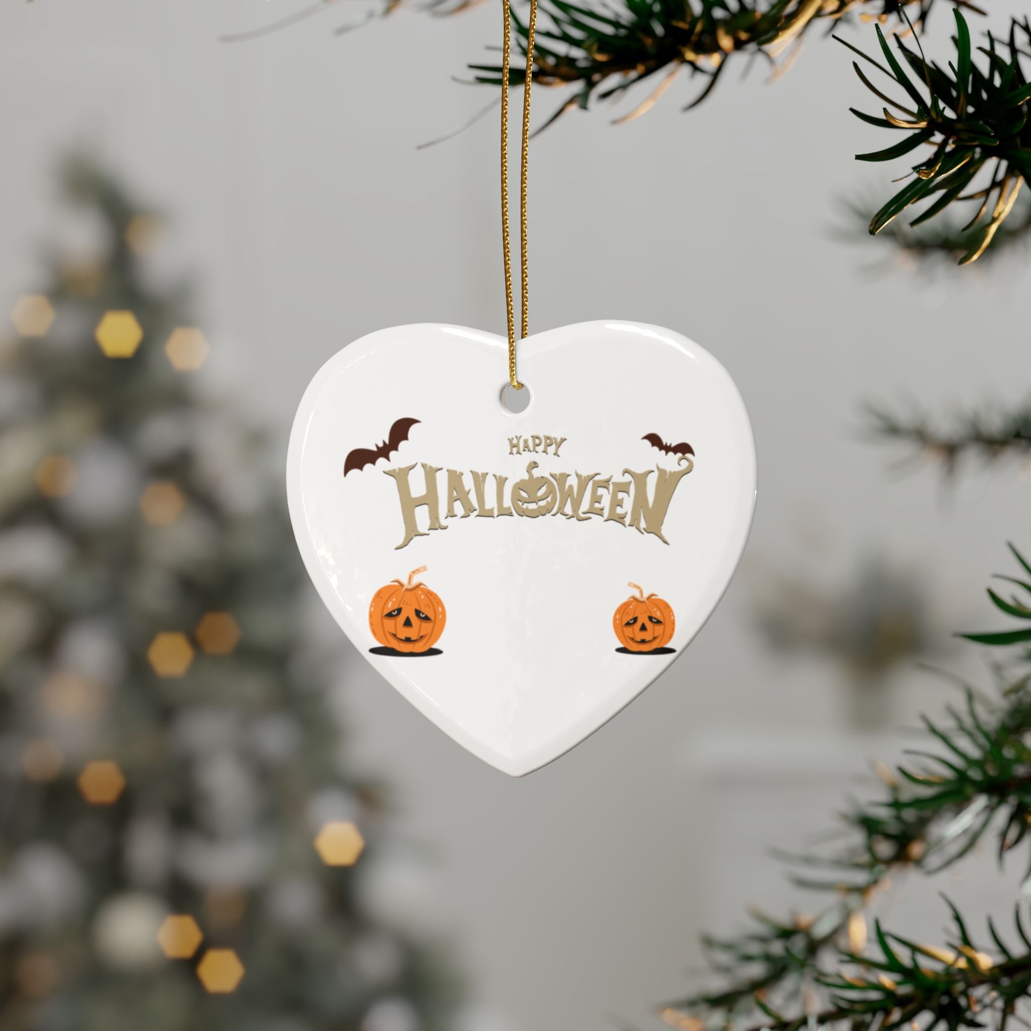 Happy Halloween with Pumpkin | Ceramic Ornaments