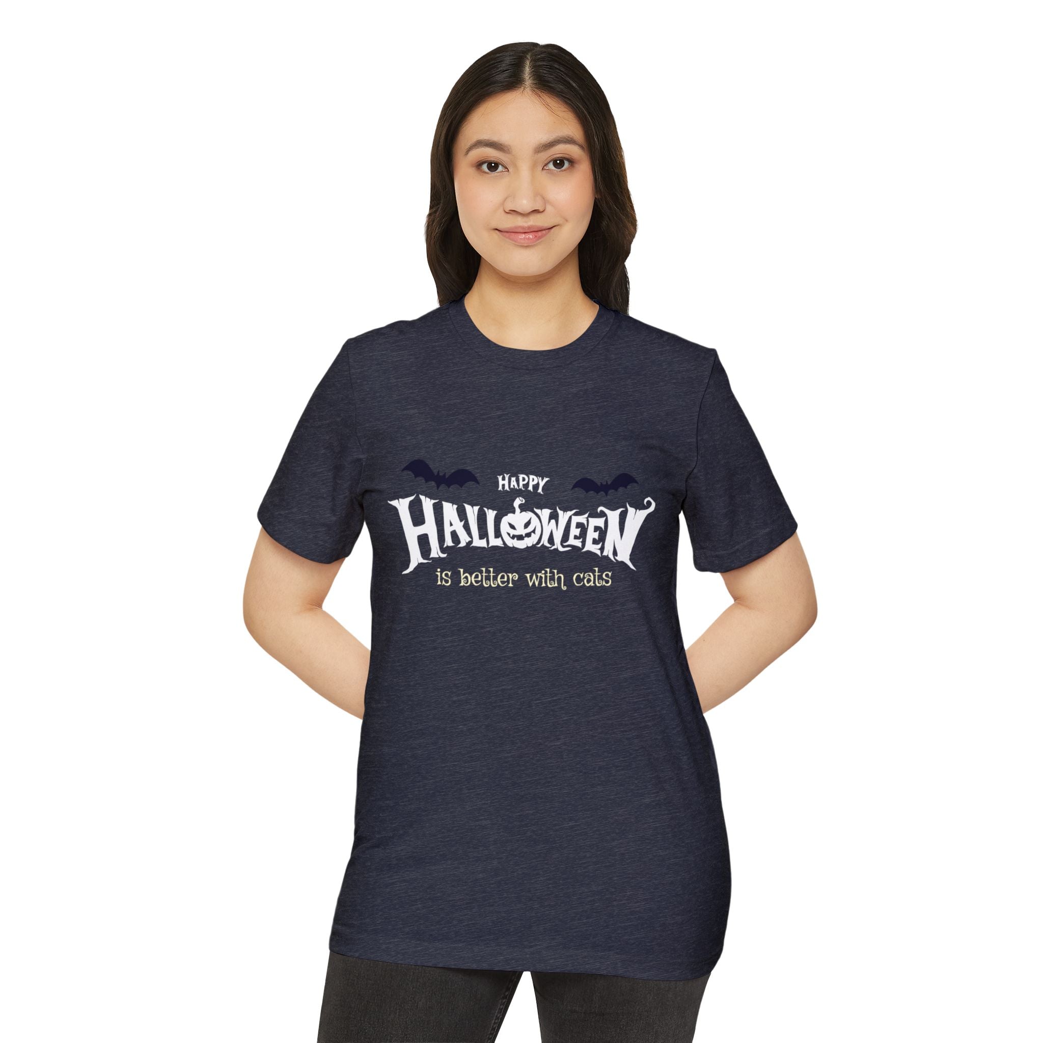 Halloween with Witch's Cats | Unisex Recycled Organic T-Shirt