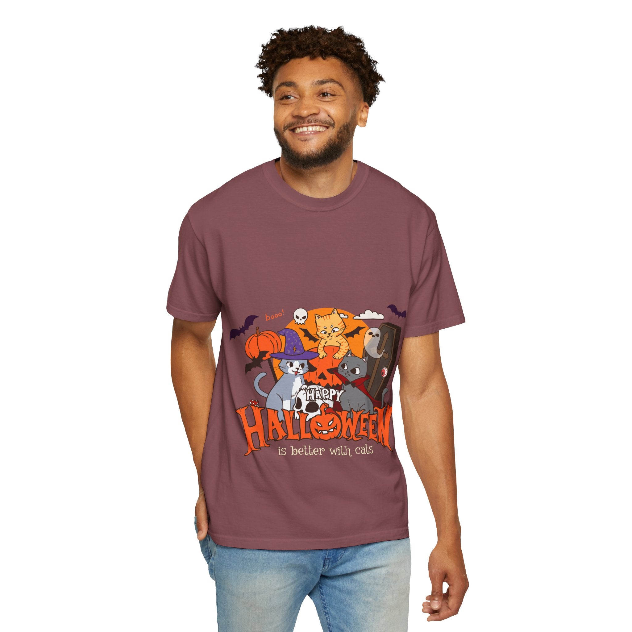Halloween is Better with Cats | Unisex Garment-Dyed T-shirt