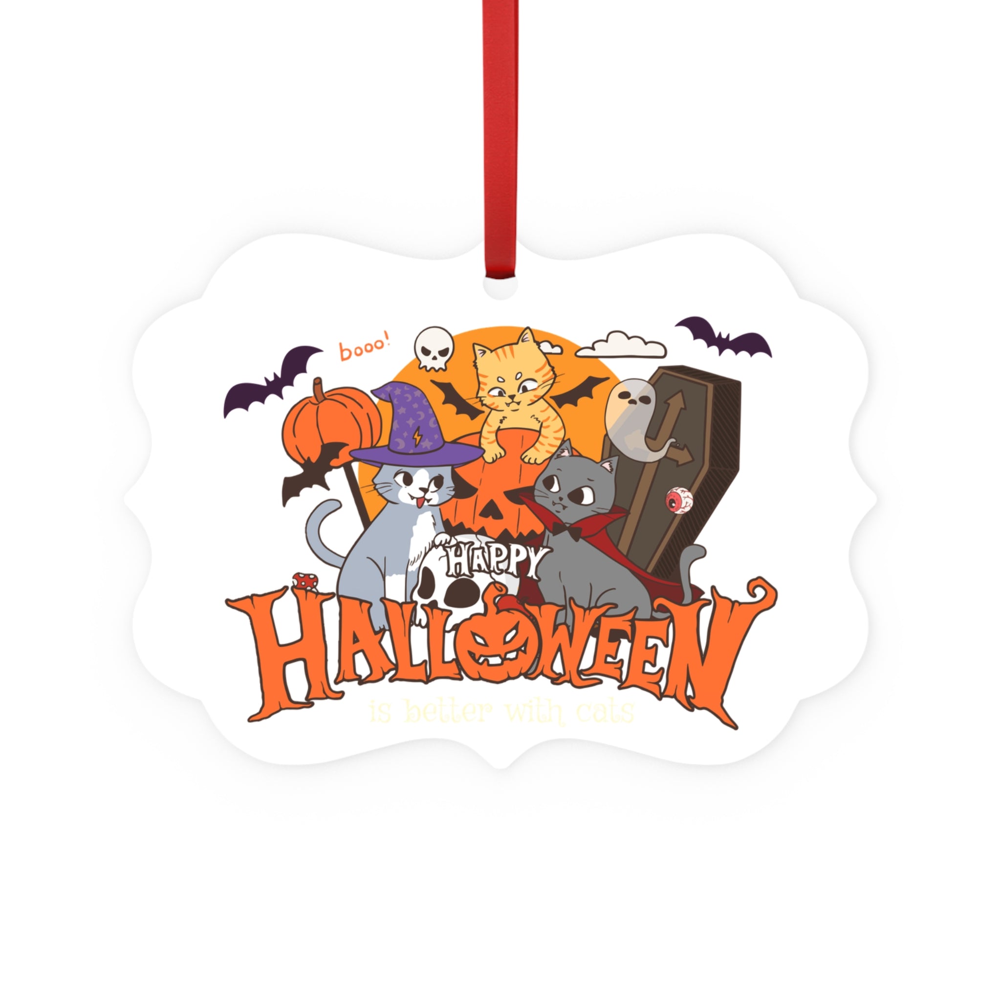 Halloween is Better with Cats | Metal Plaque Ornament