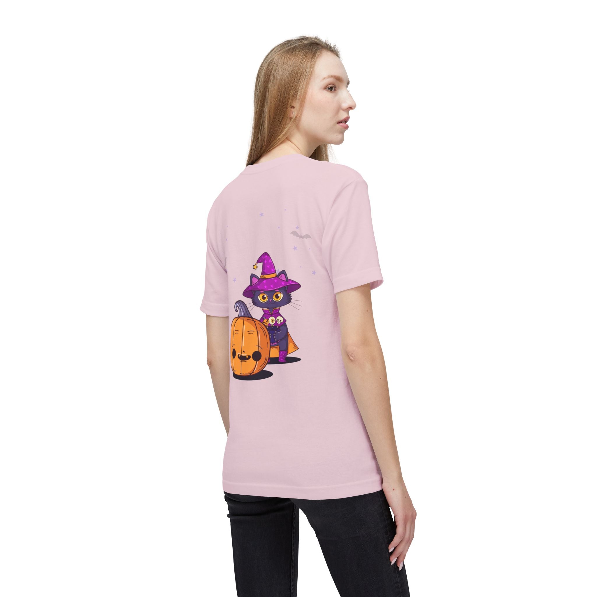 Halloween with Witch's Cats | Unisex Midweight T-shirt, Made in US