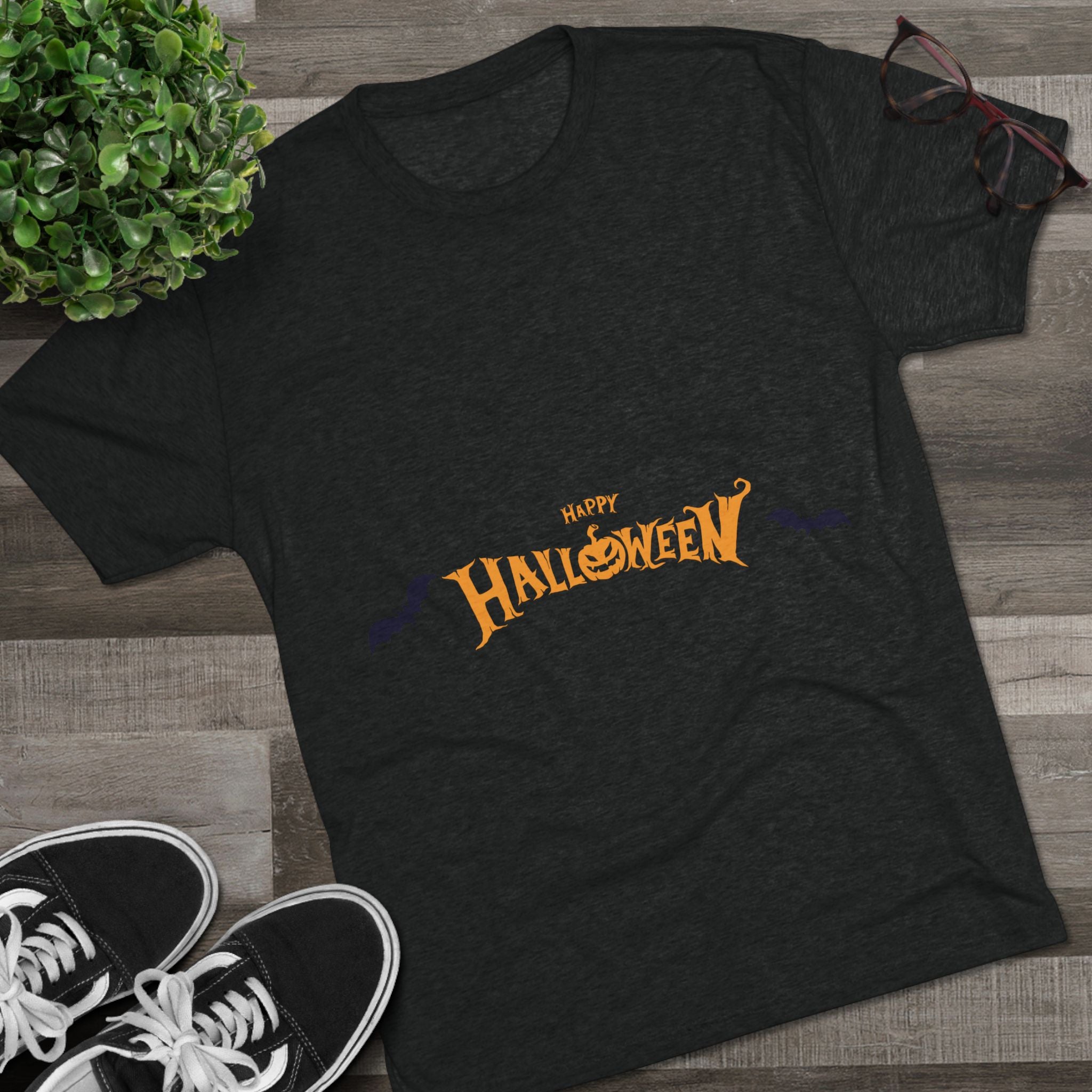 Halloween with Bats | Unisex Tri-Blend Crew Tee