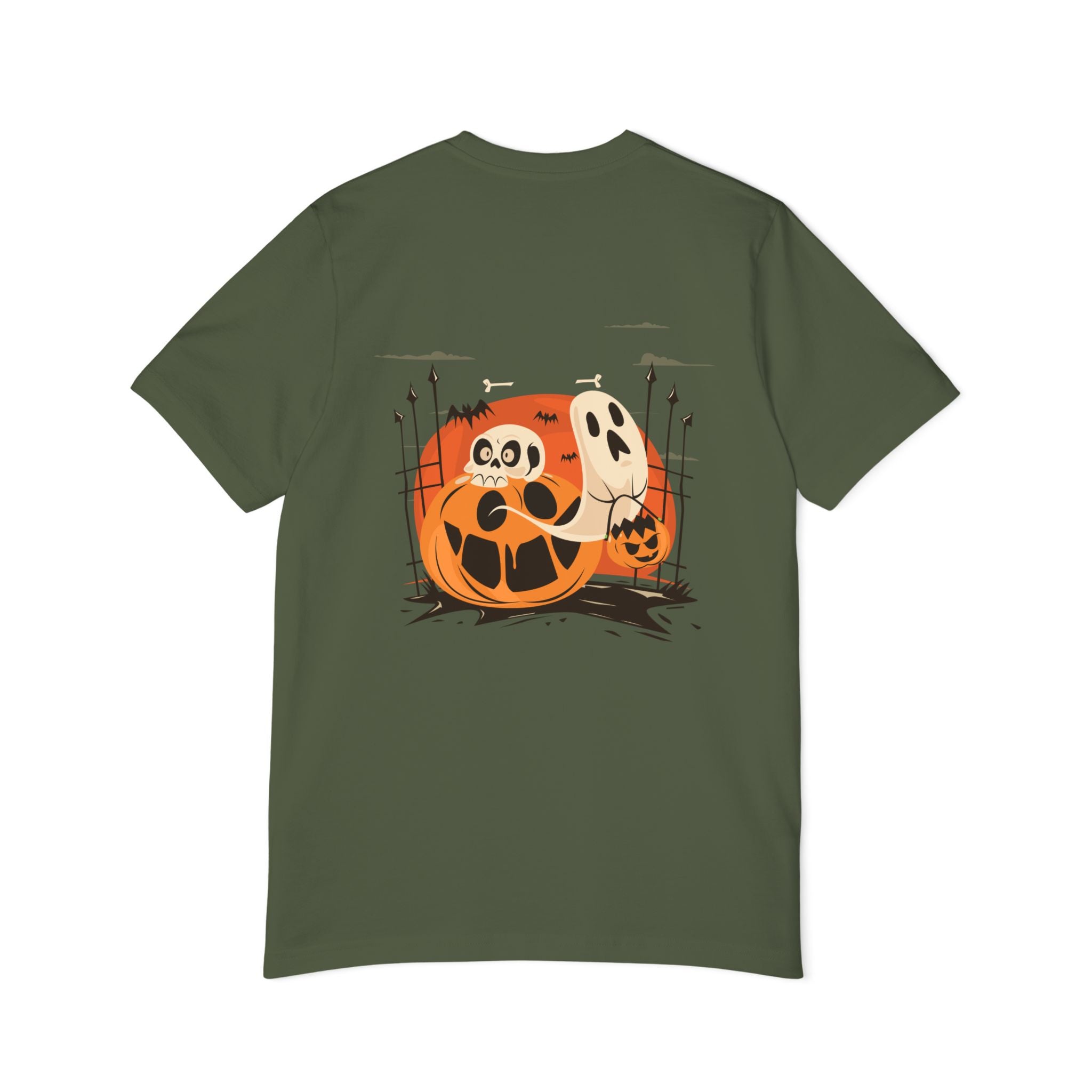 Halloween with Pumpkins | USA-Made Unisex Short-Sleeve Jersey T-Shirt