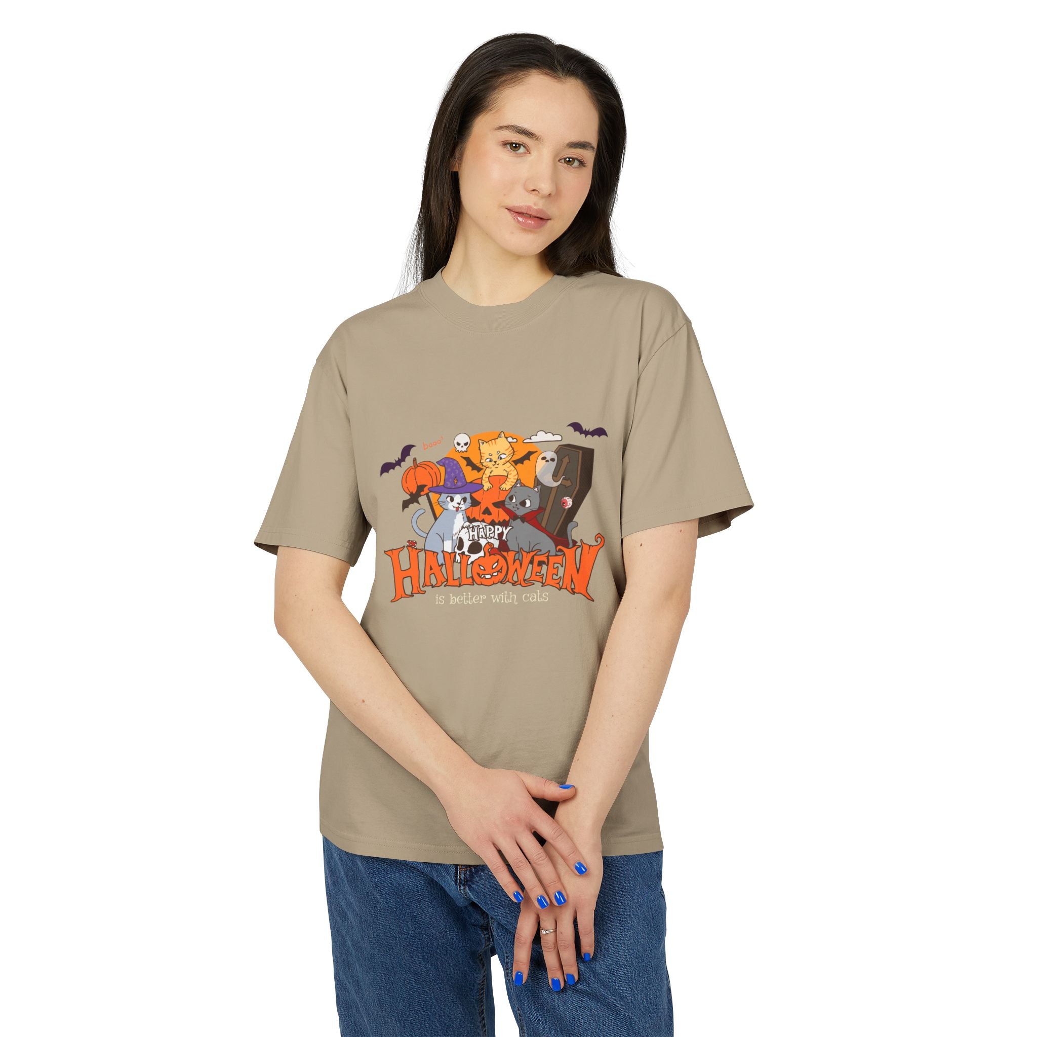 Halloween is Better with Cats | Unisex Heavy Faded Tee