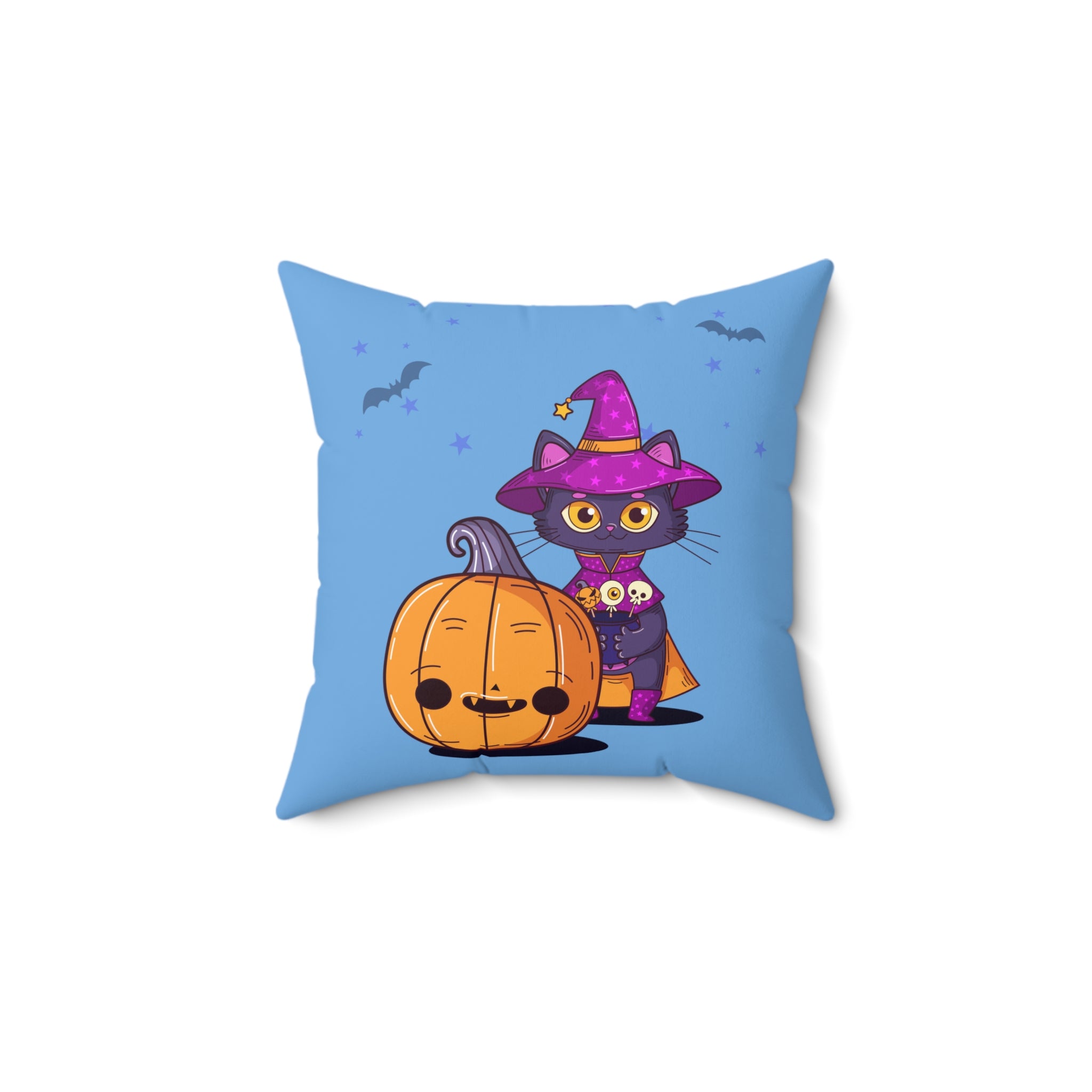 Halloween with Witch's Cats | Spun Polyester Square Pillow