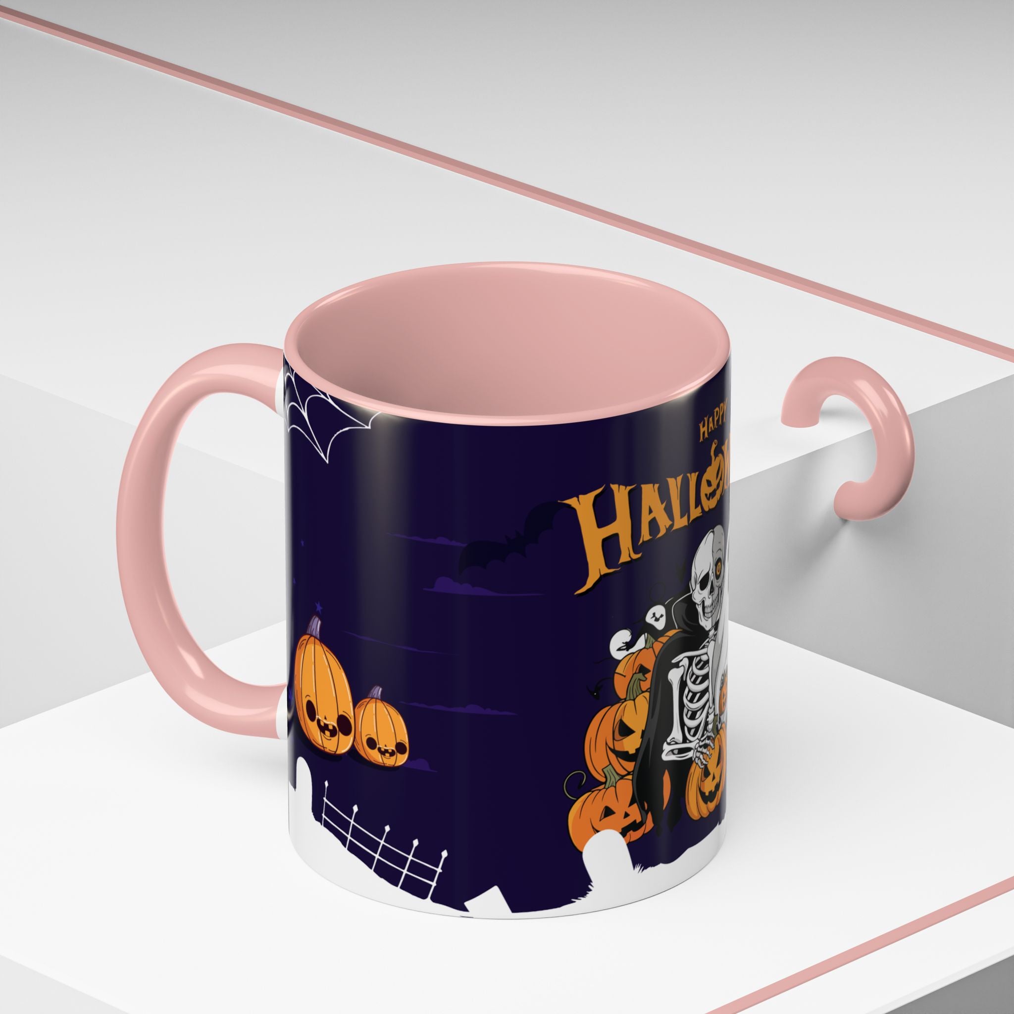 Happy Halloween with Skeleton | Accent Coffee Mug