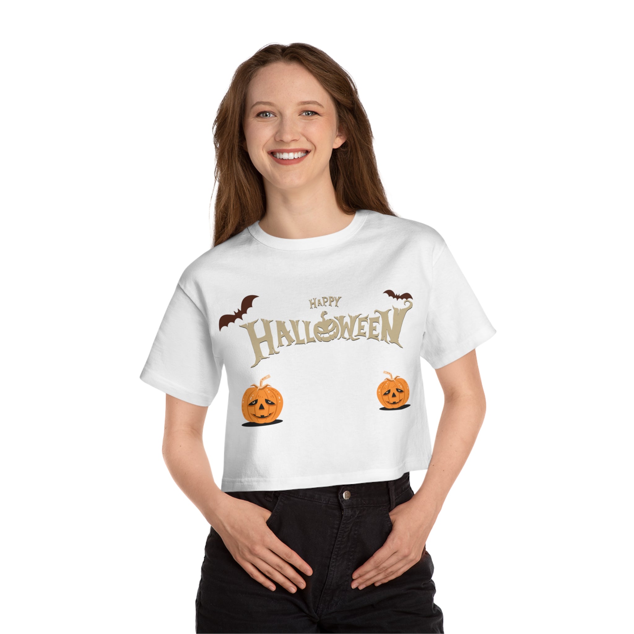 Halloween with Pumpkins | Champion Women's Heritage Cropped T-Shirt
