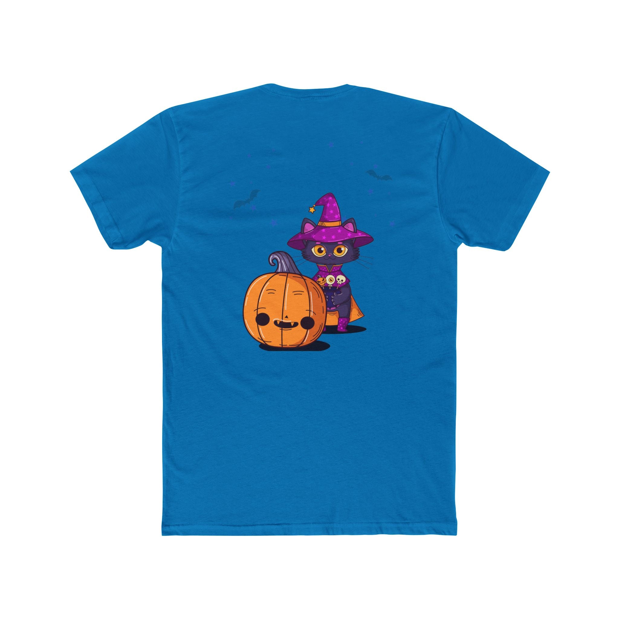 Halloween with Witch's Cats | Unisex Cotton Crew Tee