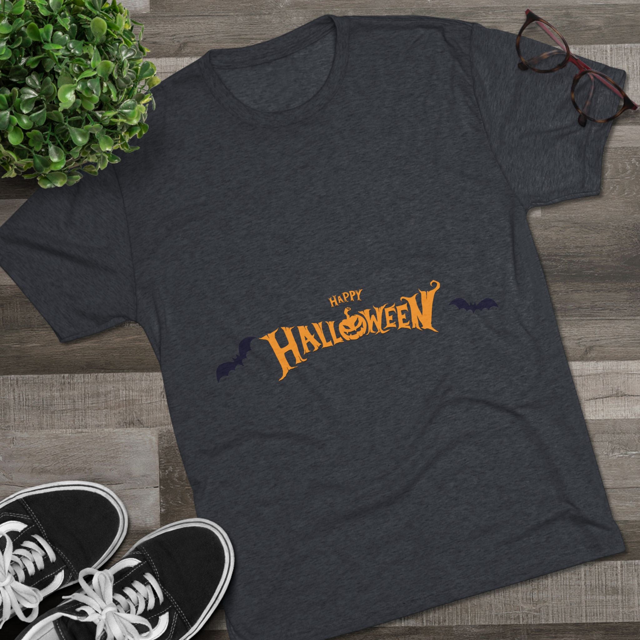 Halloween with Bats | Unisex Tri-Blend Crew Tee