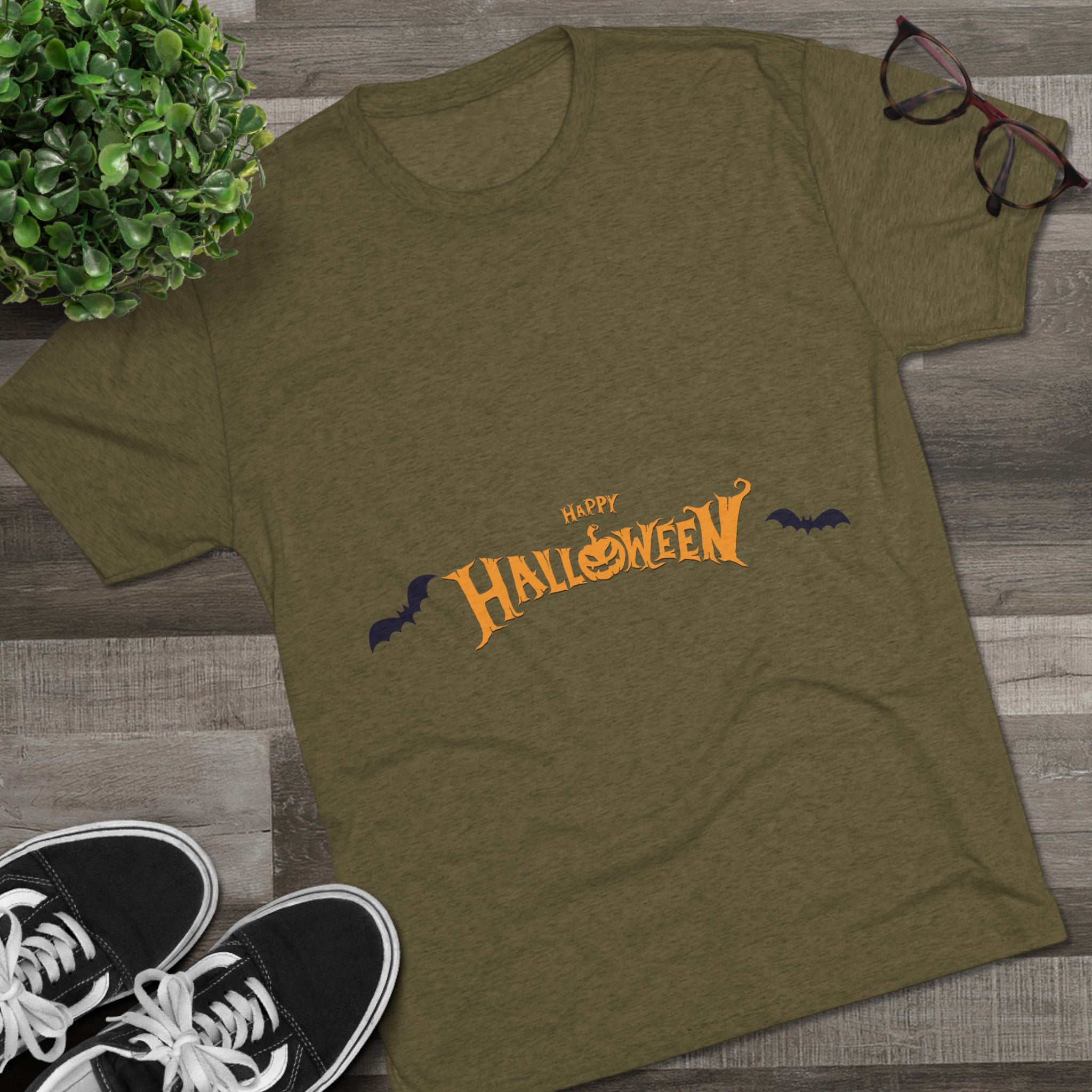 Halloween with Bats | Unisex Tri-Blend Crew Tee