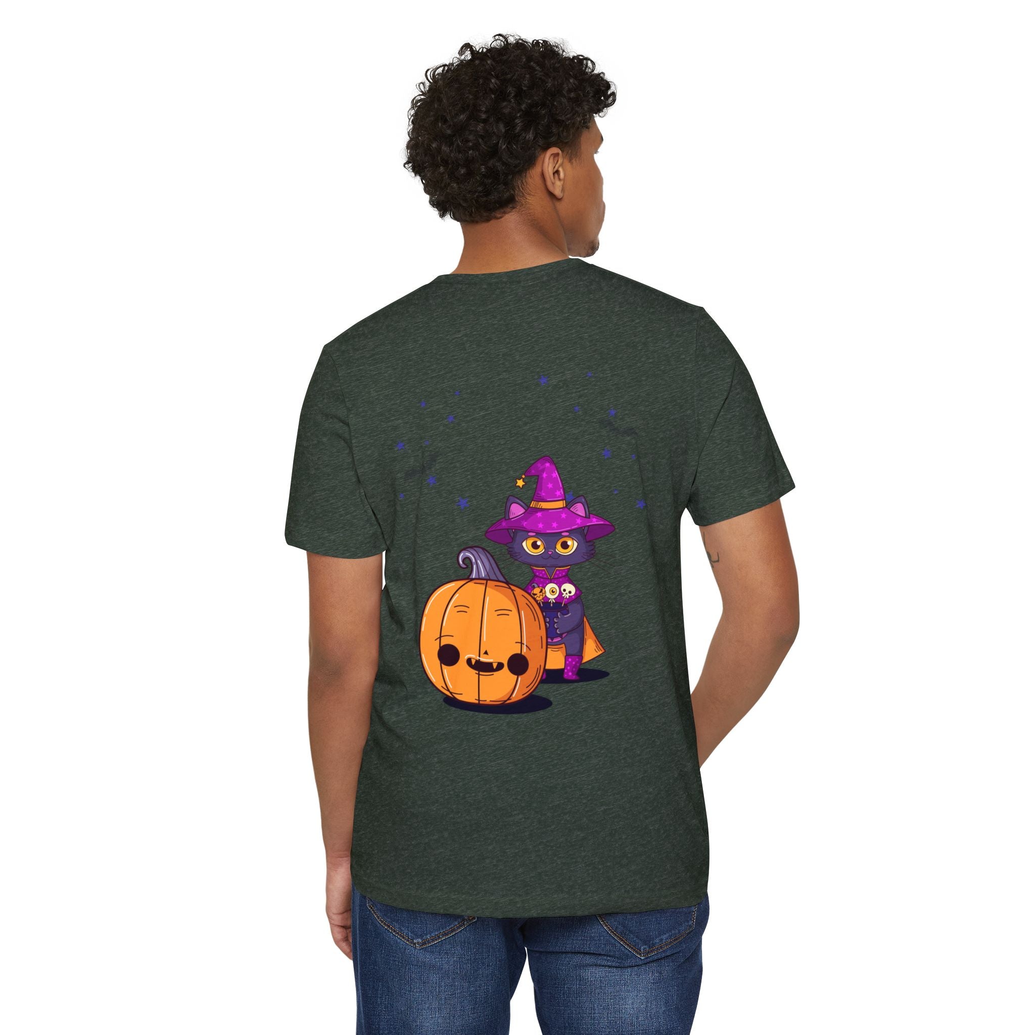 Halloween with Witch's Cats | Unisex Recycled Organic T-Shirt