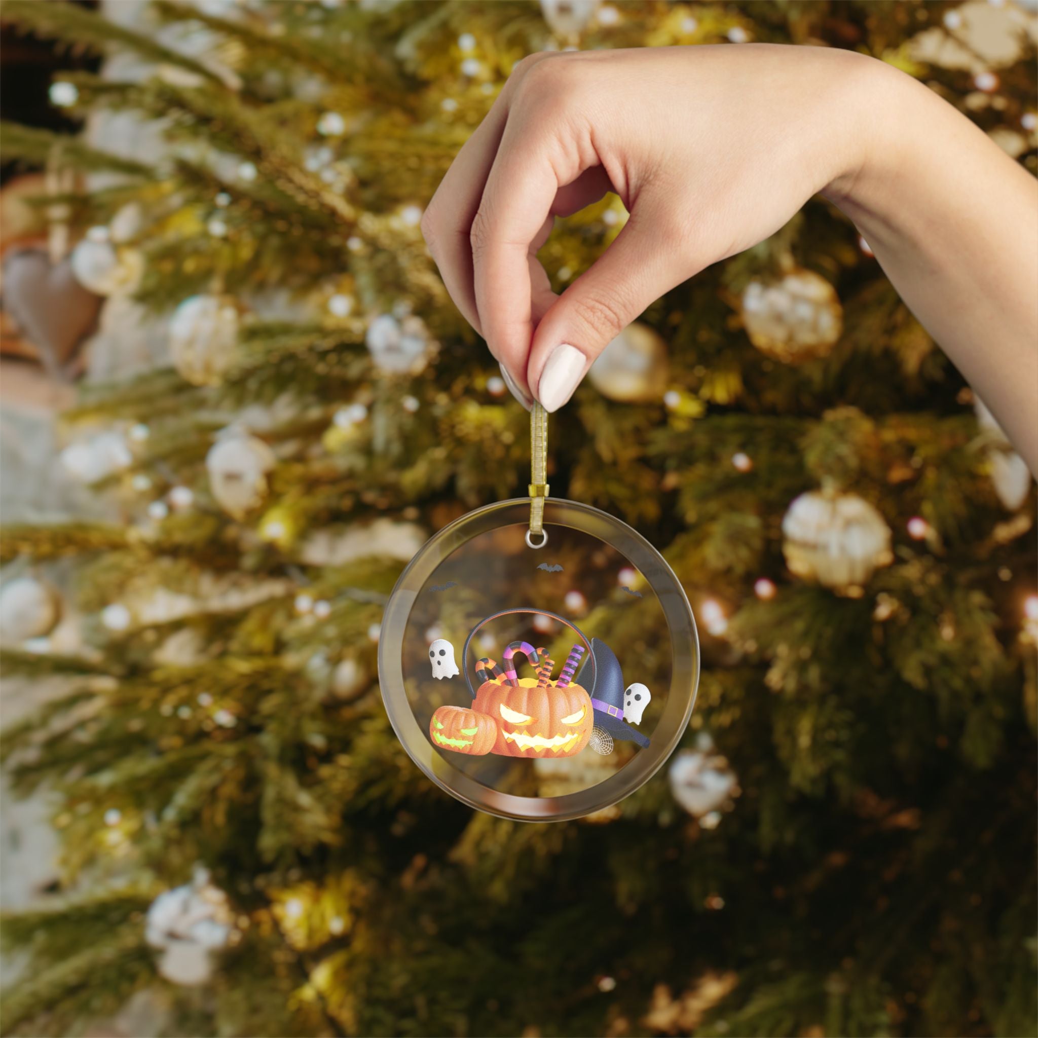 Halloween Ghostly Fun | Glass Ornaments